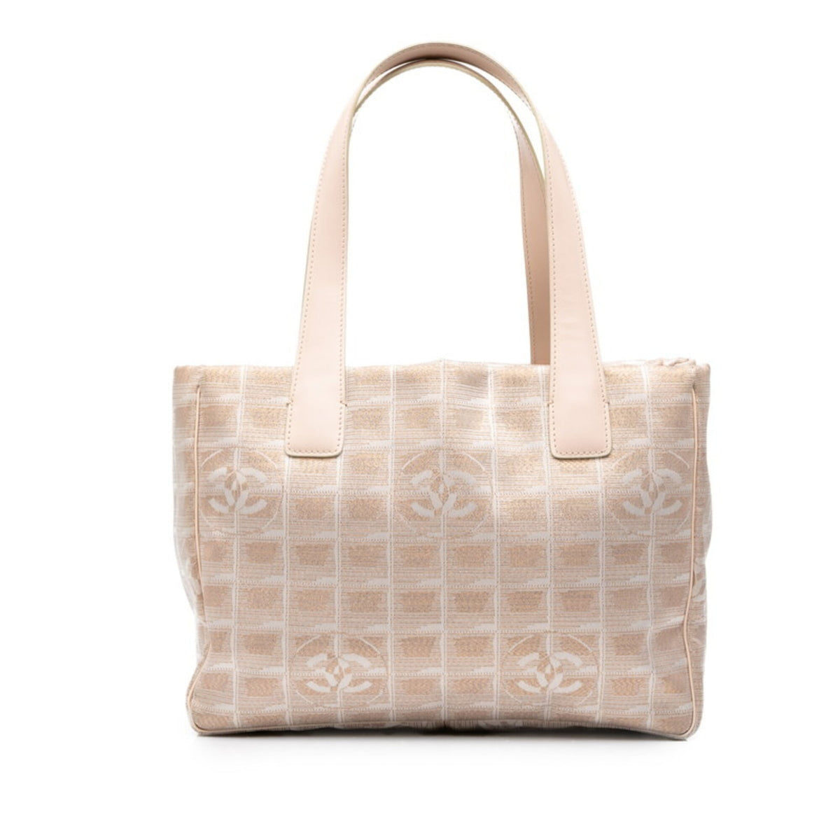 Chanel Pink Nylon Leather Shoulder Bag Tote Bag (Pre-Owned)