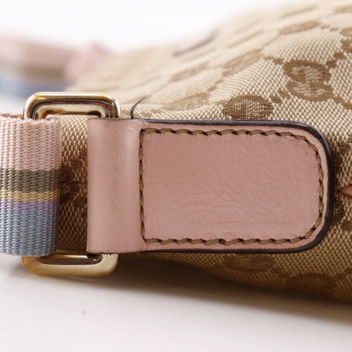 Gucci Gg Canvas Brown Pink Gg Canvas Shoulder Bag (Pre-Owned)