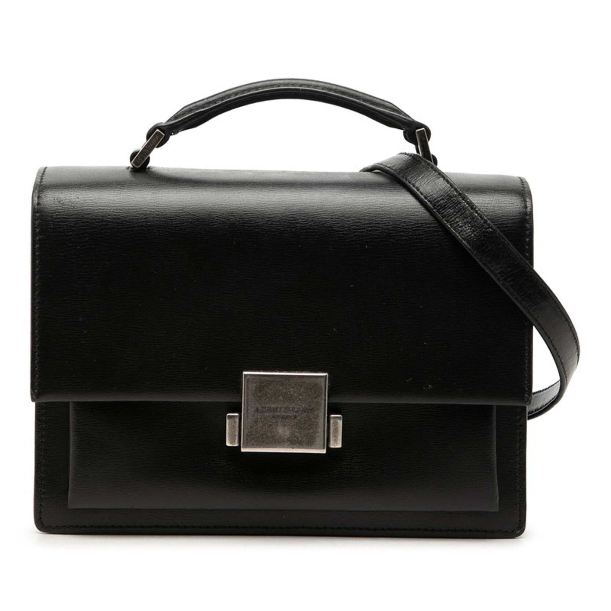 Saint Laurent Black Leather Handbag Shoulder Bag (Pre-Owned)