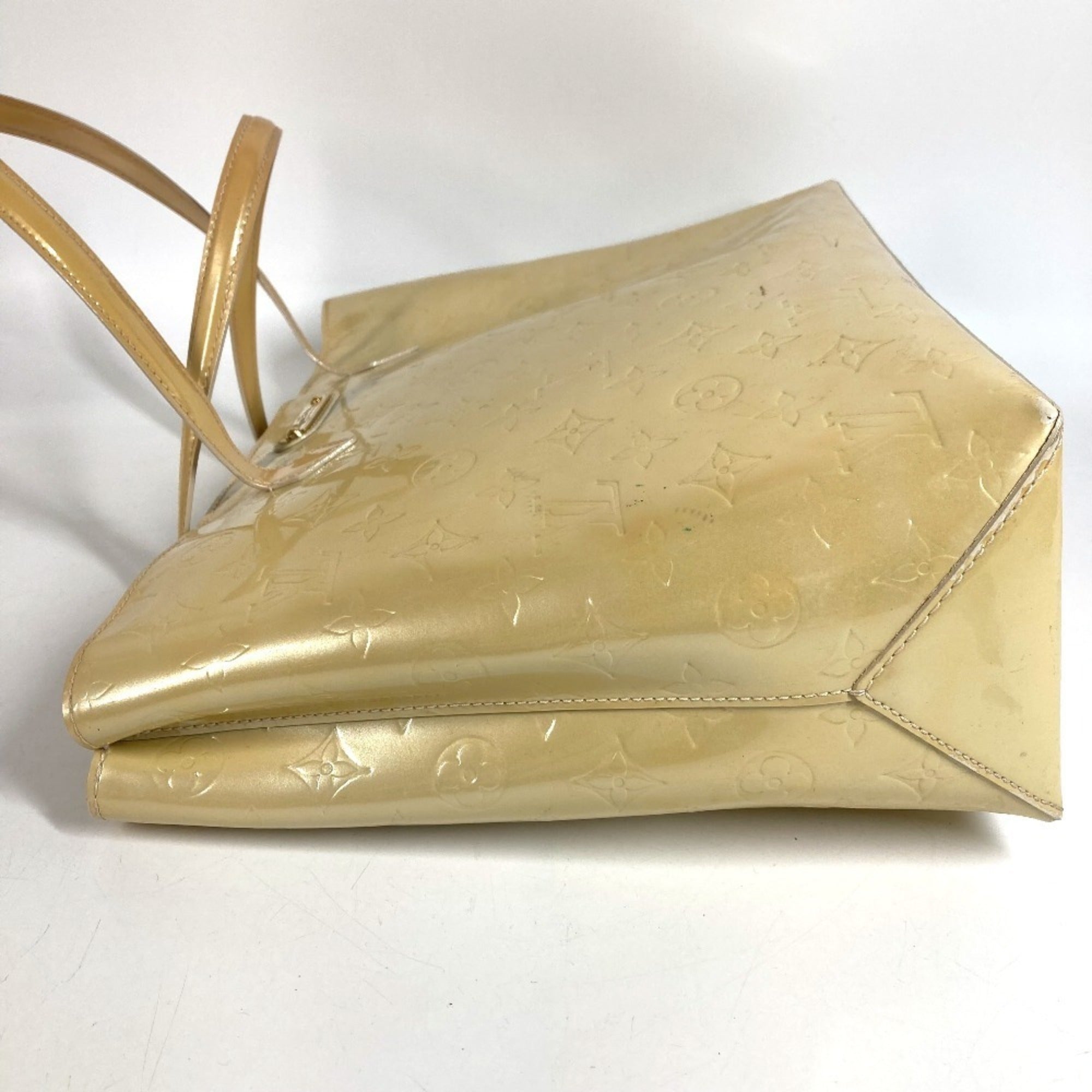 Louis Vuitton Beige Monogram Vernis Handbag Shoulder Bag Tote Bag (Pre-Owned)