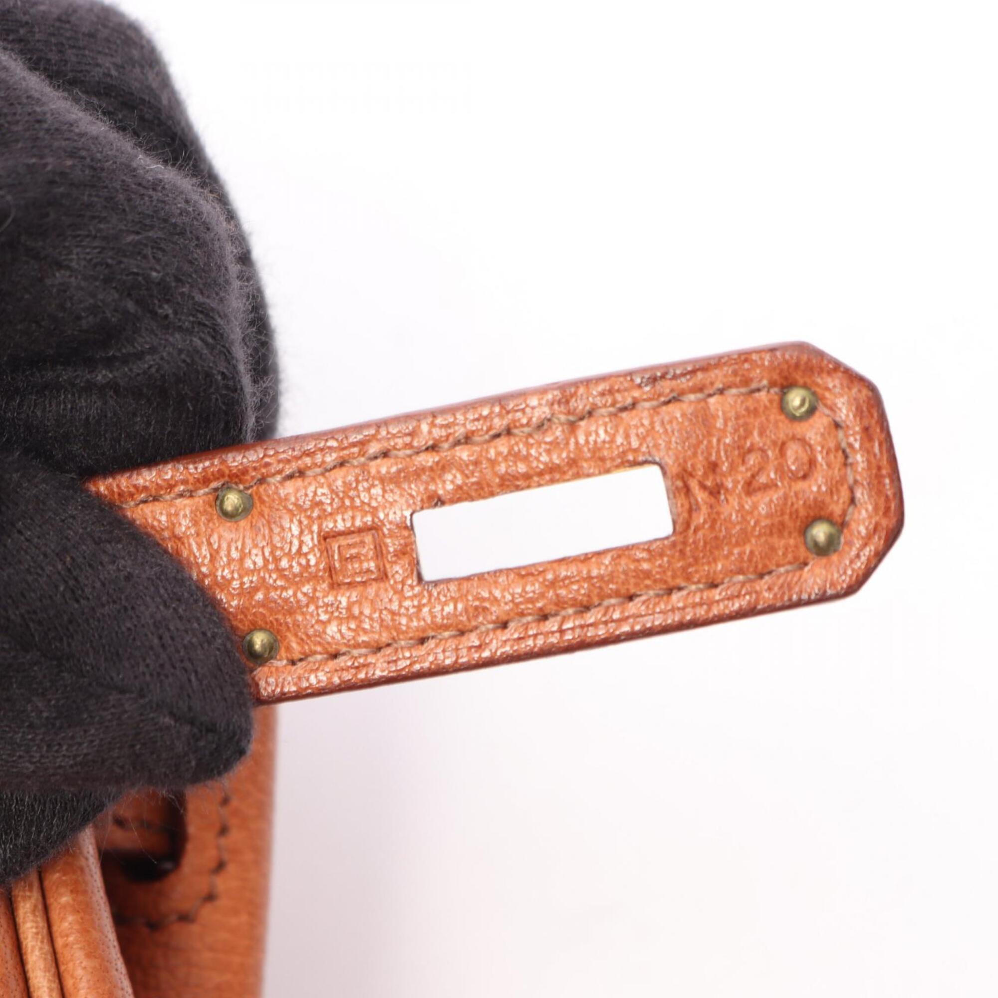 Hermes Brown Buffalo Leather Backpack Handbag (Pre-Owned)