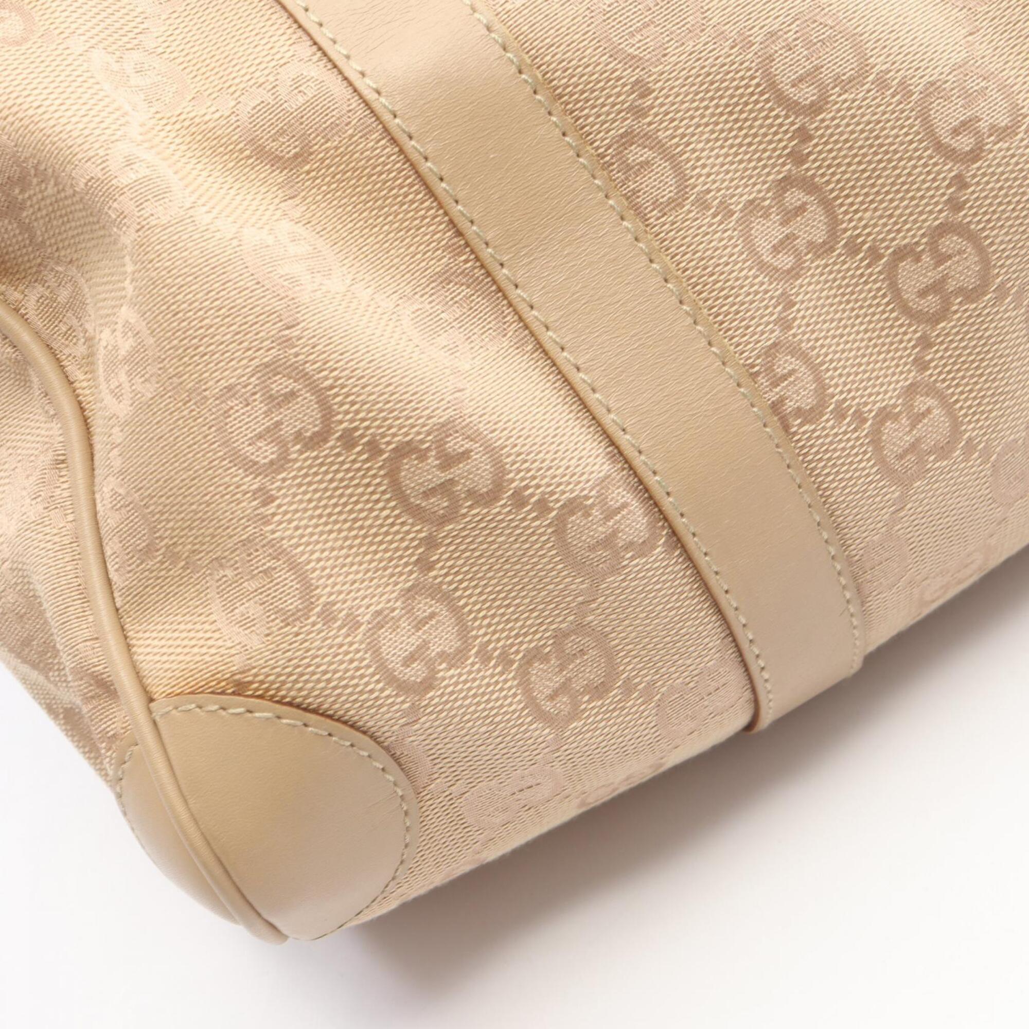 Gucci Beige Canvas Leather Handbag (Pre-Owned)