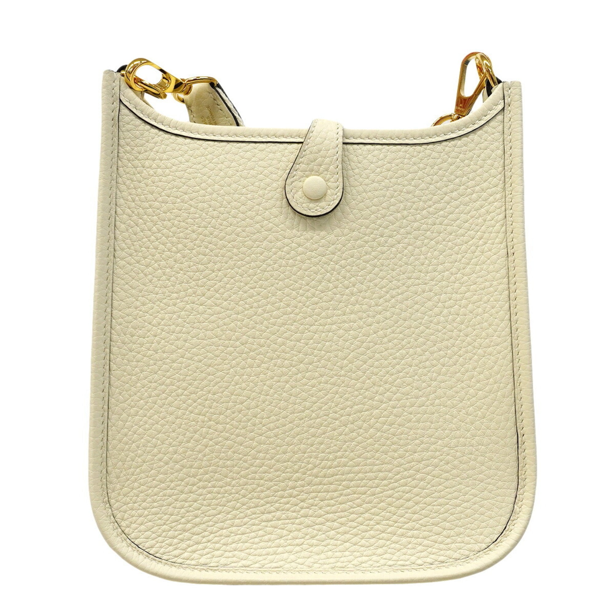 Hermes Cream Taurillon Clemence Leather Shoulder Bag (Pre-Owned)