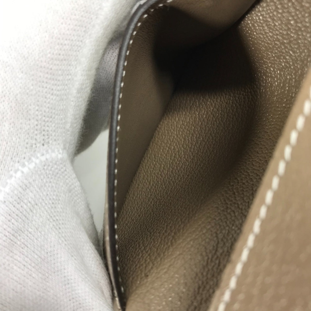 Hermes Etoupe Gray Chevre Leather Wallet (Tri-Fold) (Pre-Owned)