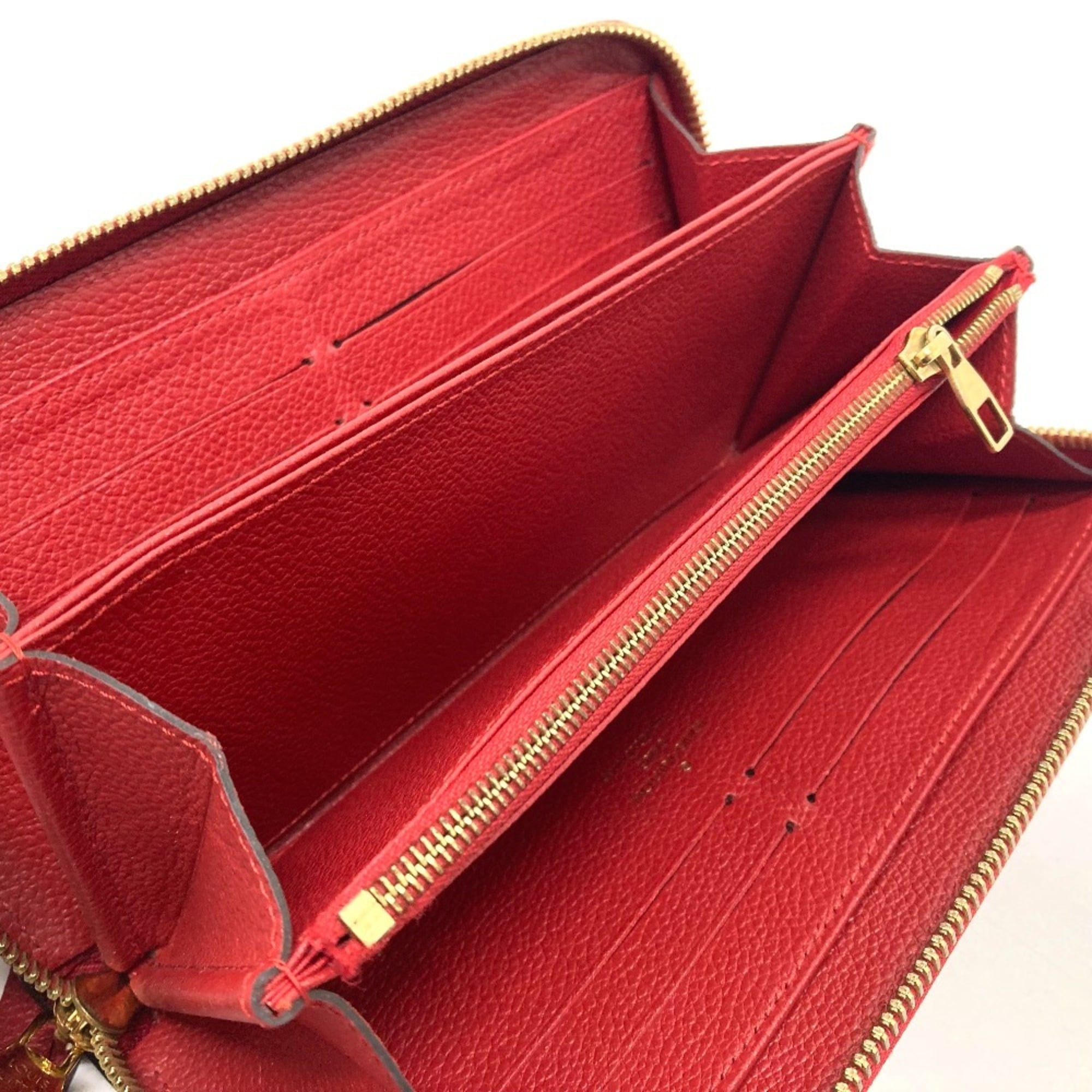 Louis Vuitton Monogram Empreinte Cerise Red Color Monogram Empreinte Long Wallet (Bi-Fold) (Pre-Owned)
