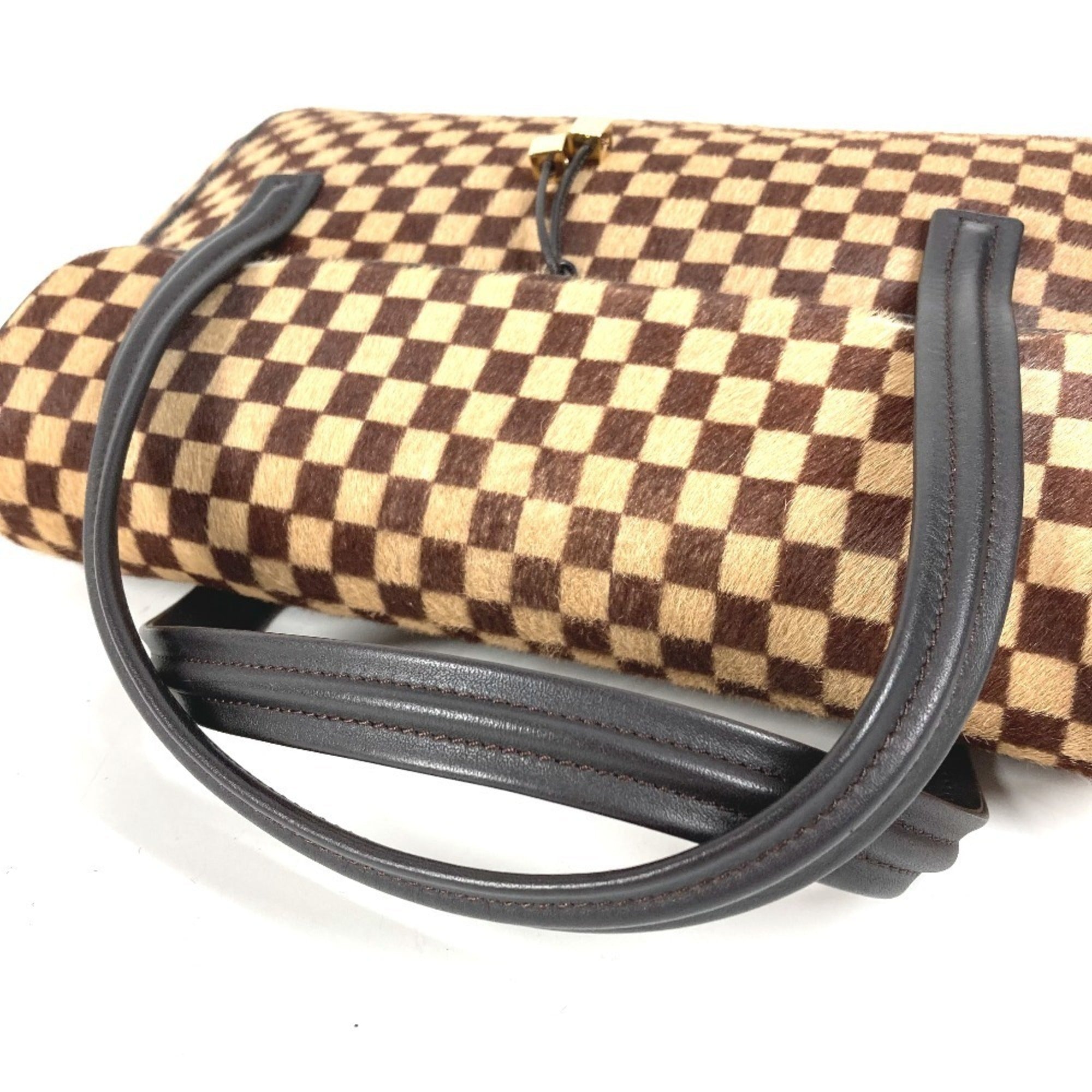Louis Vuitton Brown Leather Handbag Tote Bag (Pre-Owned)