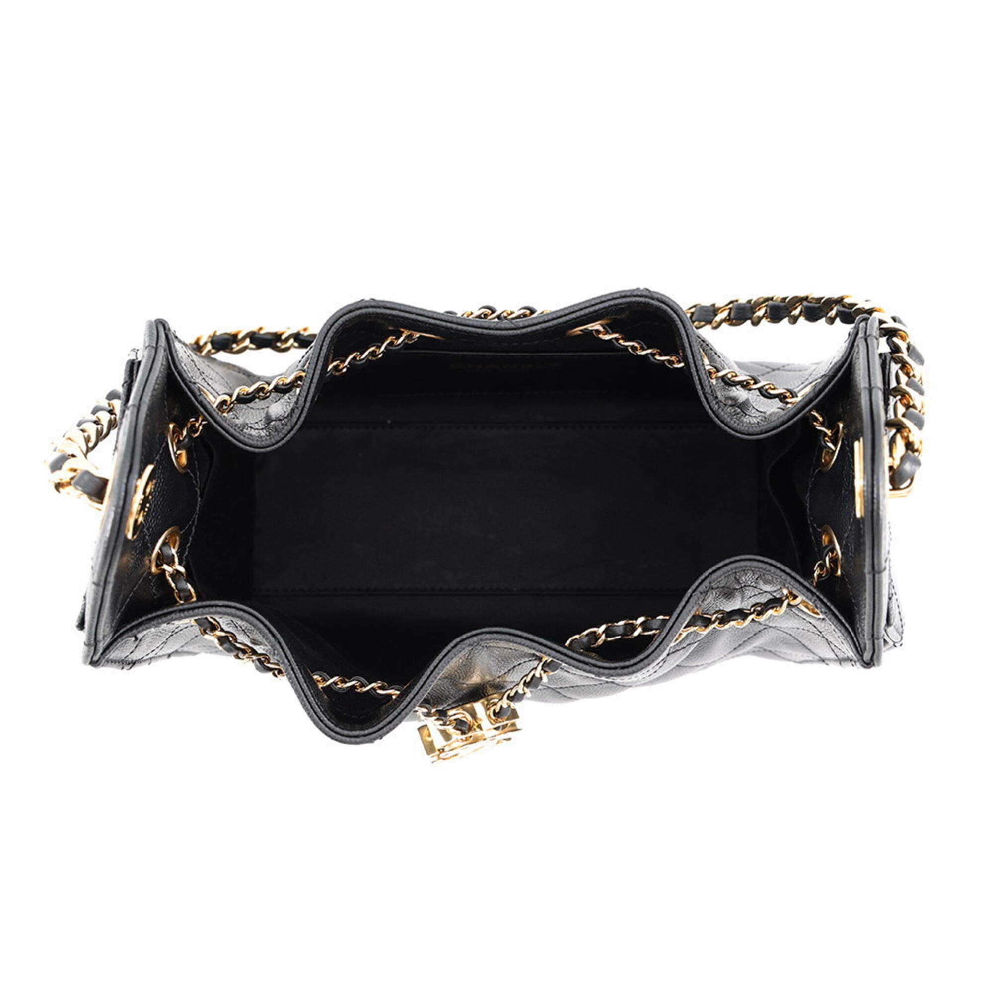 Chanel Black Grained Calfskin Handbag Shoulder Bag (Pre-Owned)