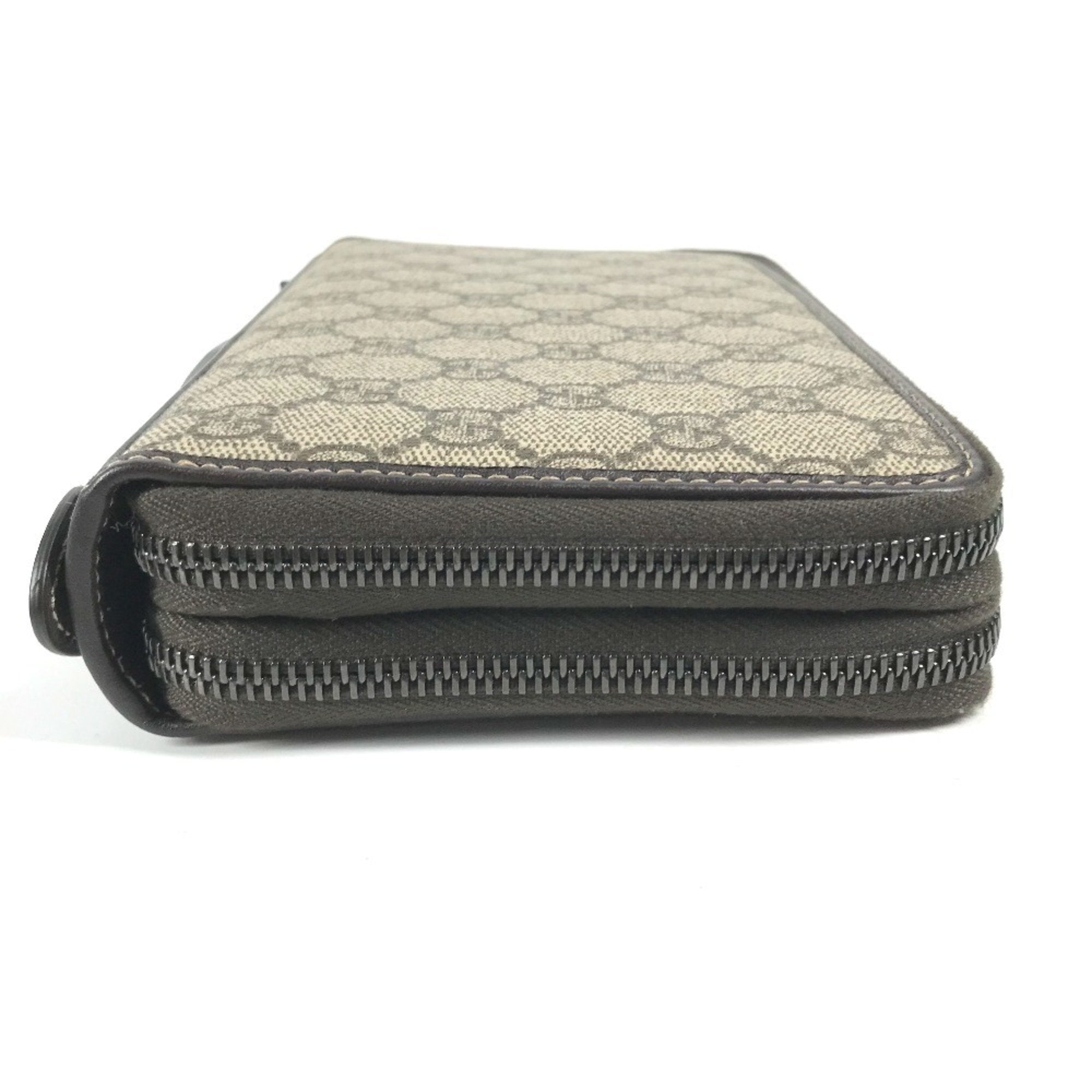 Gucci Beige Brown Gg Supreme Long Wallet (Bi-Fold) (Pre-Owned)