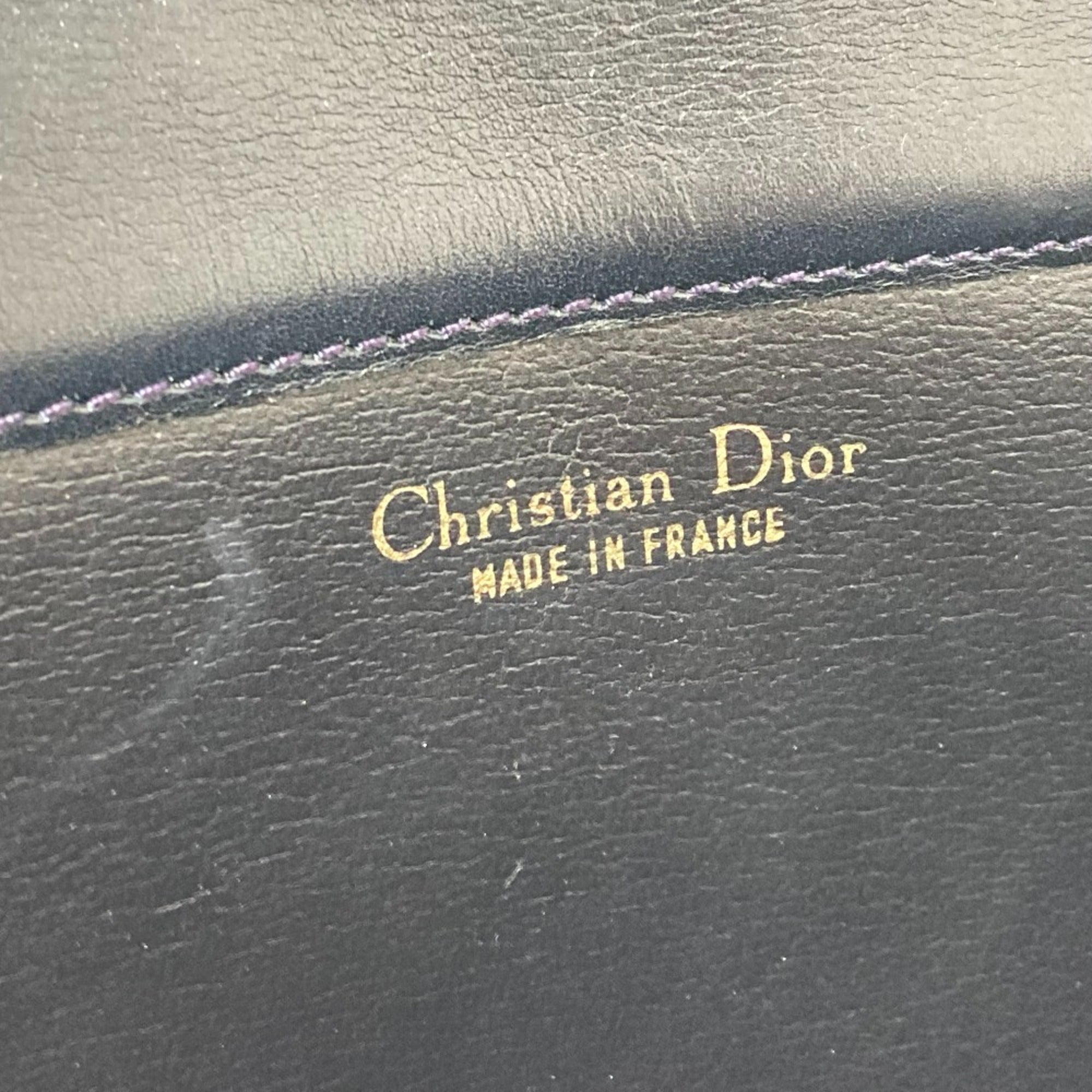 Christian Dior Navy Leather Shoulder Bag (Pre-Owned)