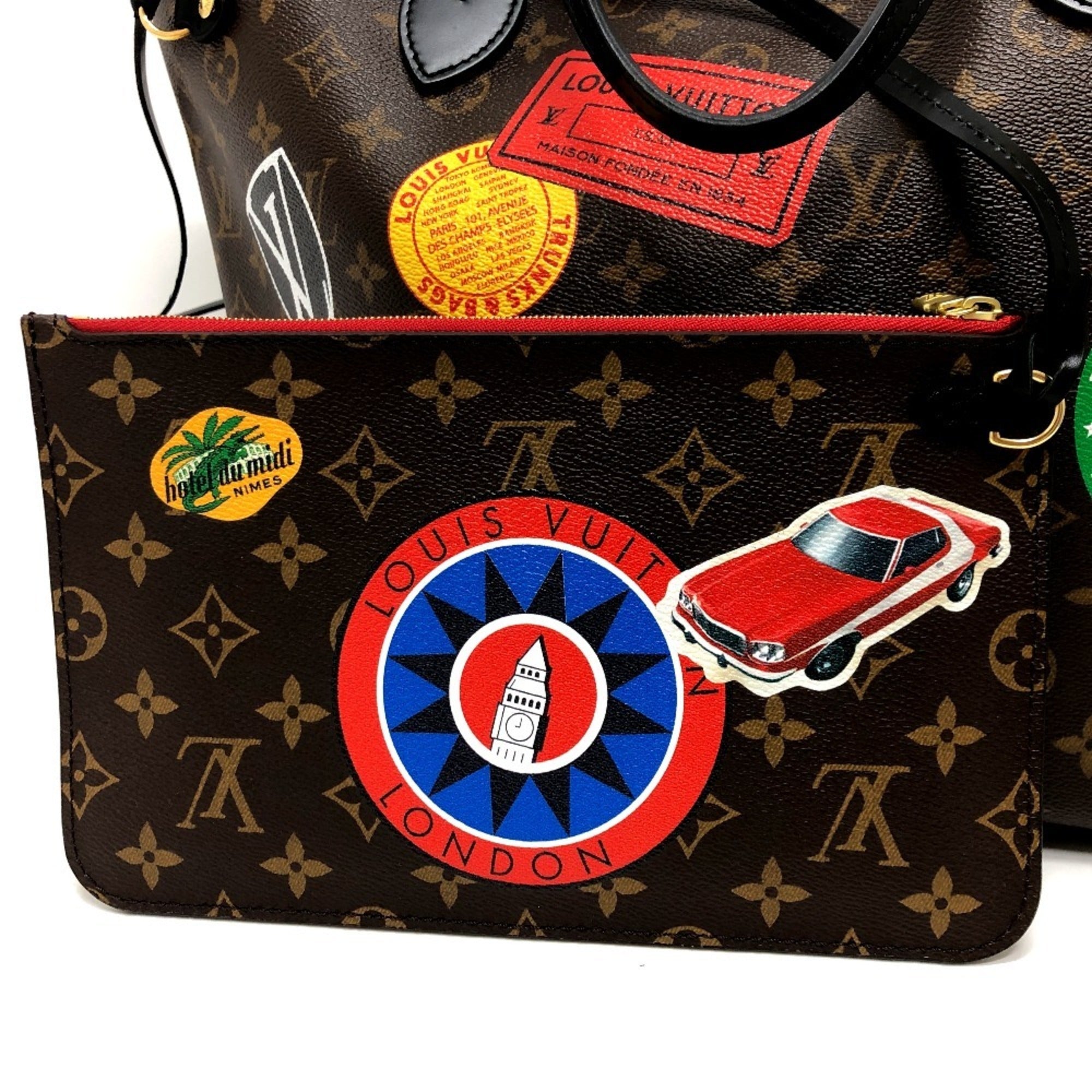 Louis Vuitton Brown Monogram Canvas Pouch Tote Bag (Pre-Owned)