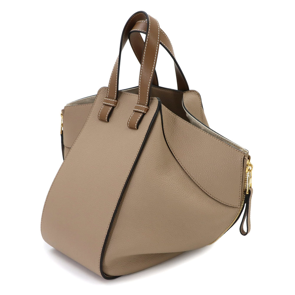 Loewe Hammock Beige Brown Leather Handbag (Pre-Owned)