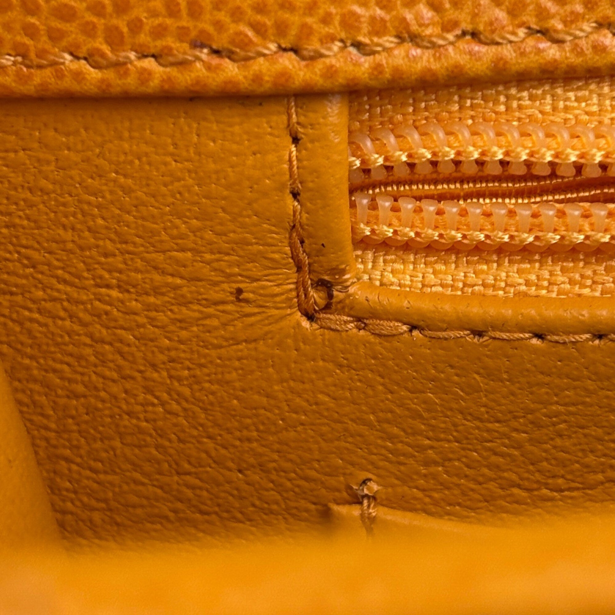 Chanel Orange Grained Calfskin Shoulder Bag (Pre-Owned)