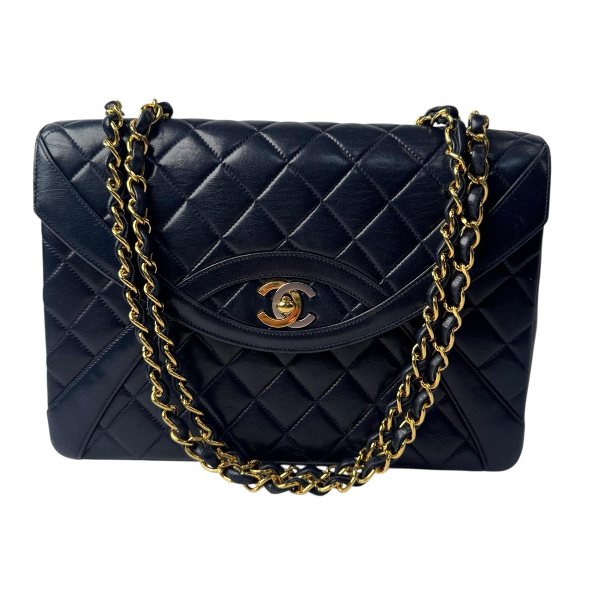Chanel Dark Navy Leather Shoulder Bag (Pre-Owned)