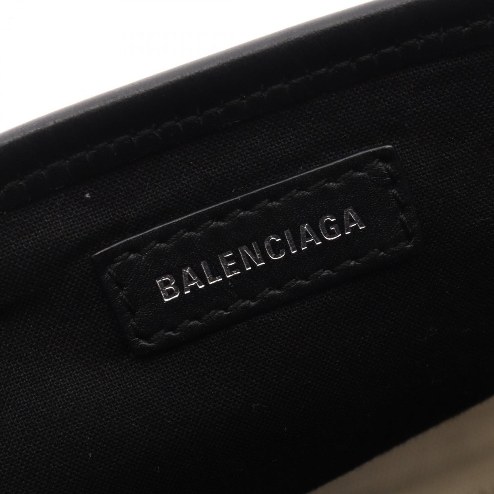 Balenciaga Black White Canvas Leather Handbag (Pre-Owned)