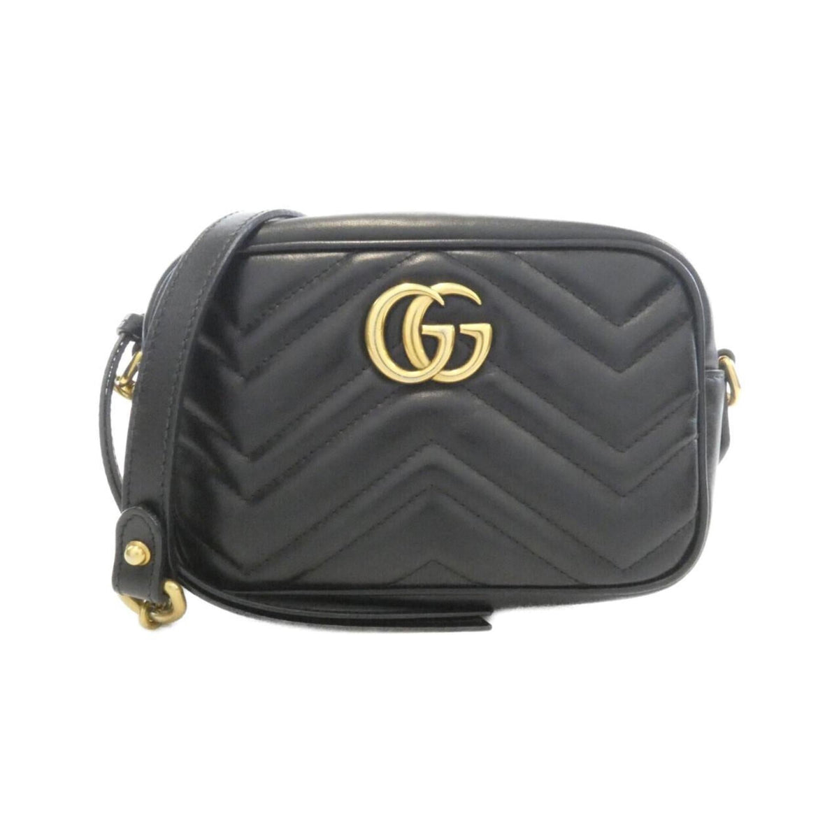 Gucci Gg Marmont Black Leather Shoulder Bag (Pre-Owned)