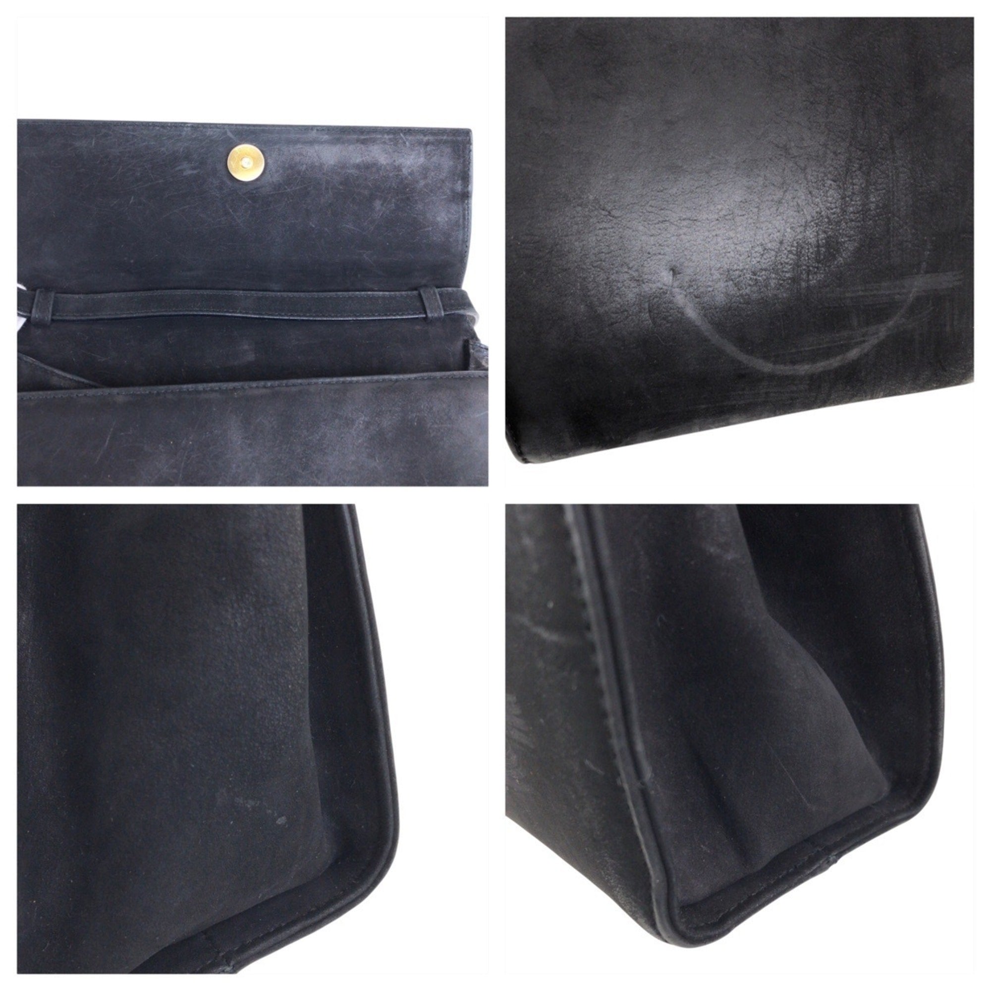 Salvatore Ferragamo Black Suede Pochette Shoulder Bag (Pre-Owned)
