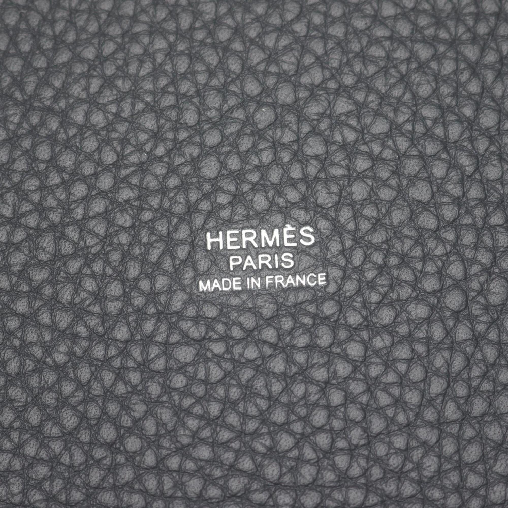 Hermes Gray Taurillon Clemence Leather Handbag (Pre-Owned)