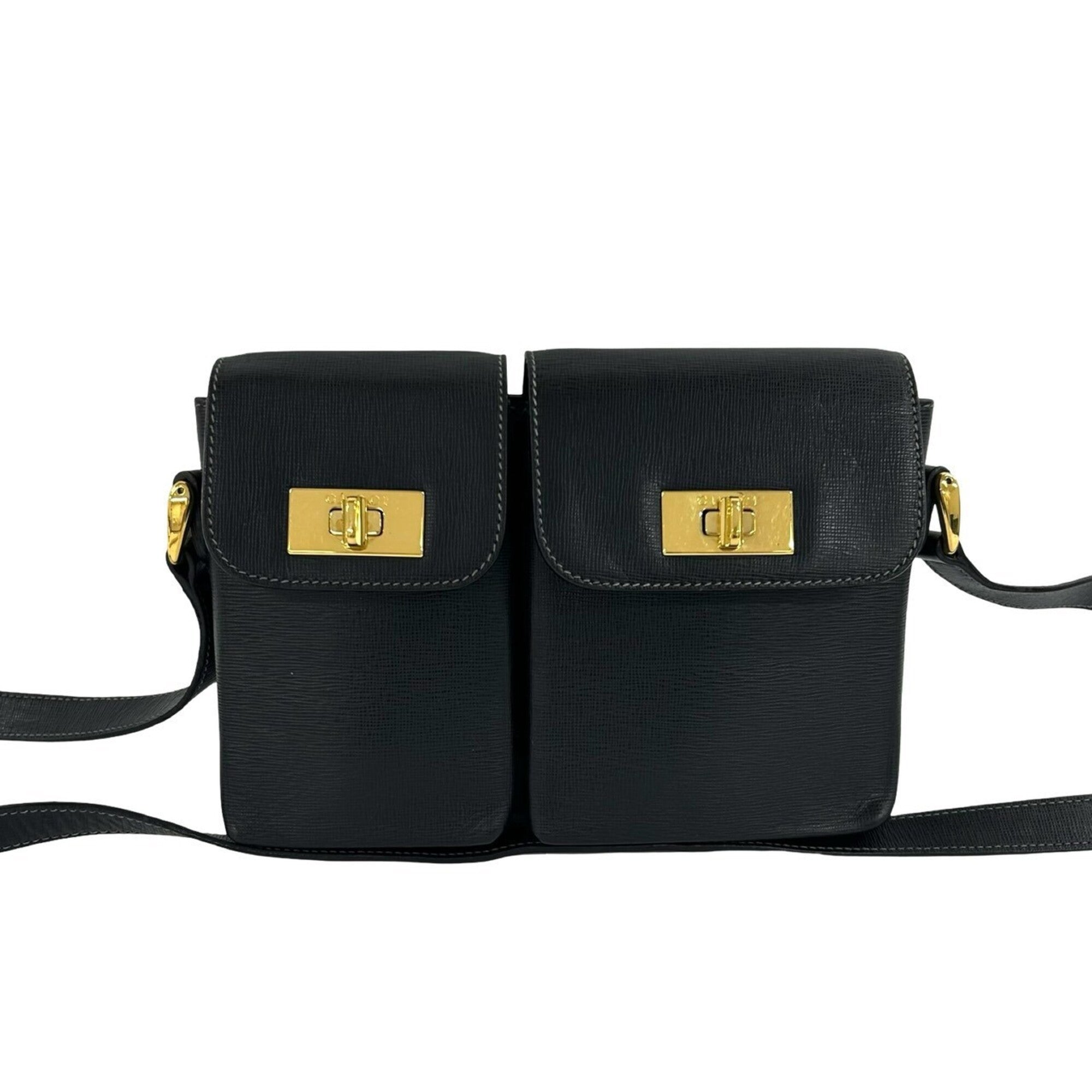 Gucci Black Leather Pochette Shoulder Bag (Pre-Owned)