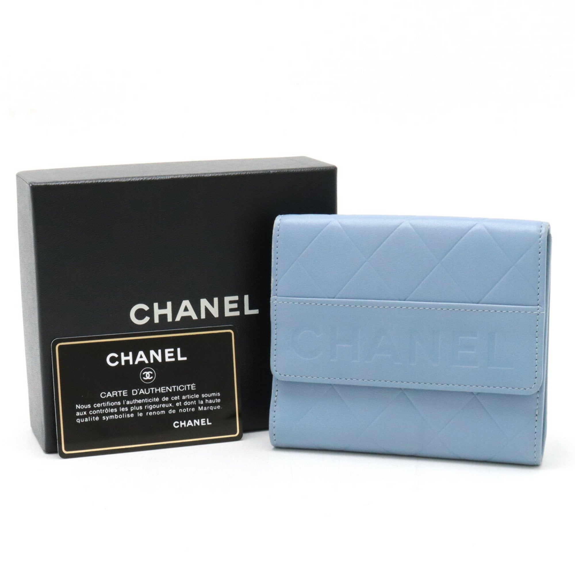 Chanel Blue Leather Coin Purse/Coin Case (Pre-Owned)