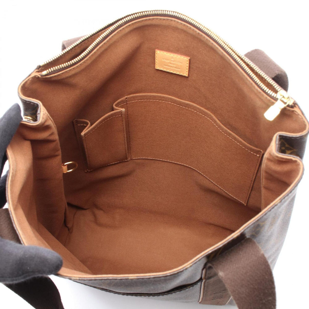 Louis Vuitton Brown Monogram Coated Canvas Leather Handbag Tote Bag (Pre-Owned)