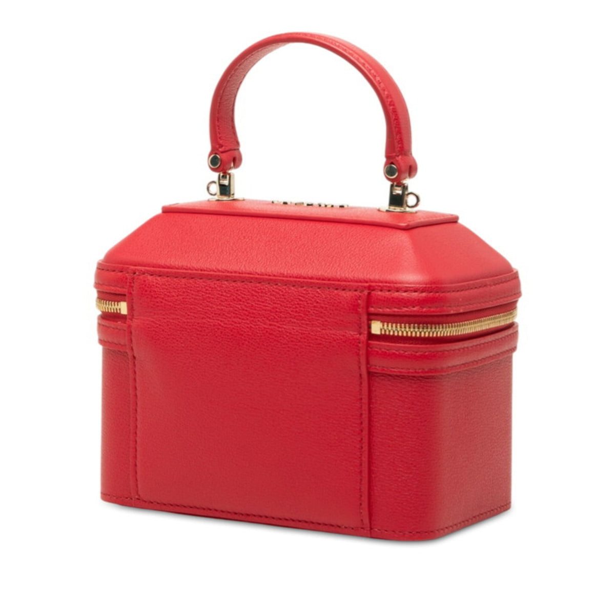 Bvlgari Red Color Leather Handbag Shoulder Bag Vanity Bag (Pre-Owned)