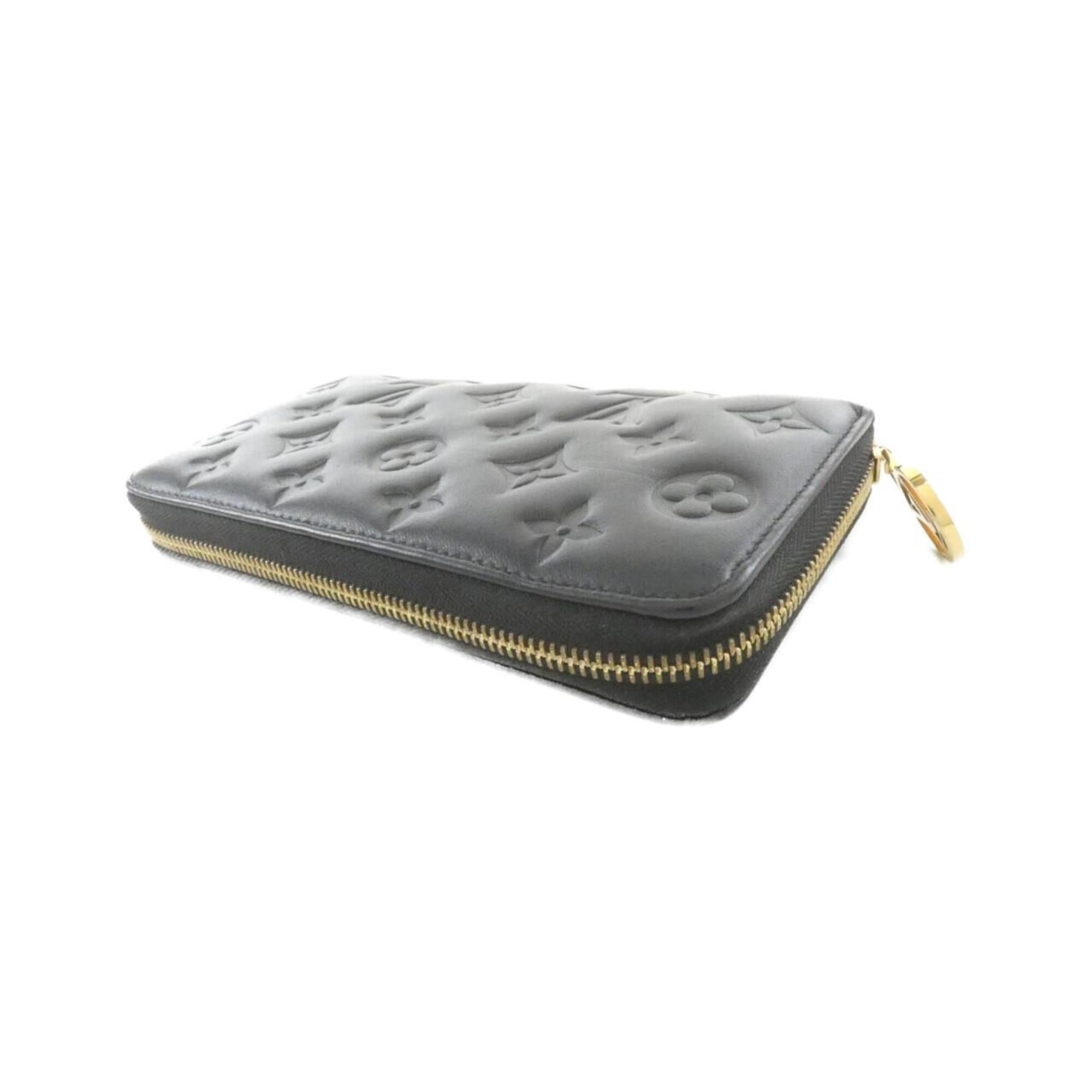 Louis Vuitton Black Leather Long Wallet (Bi-Fold) (Pre-Owned)