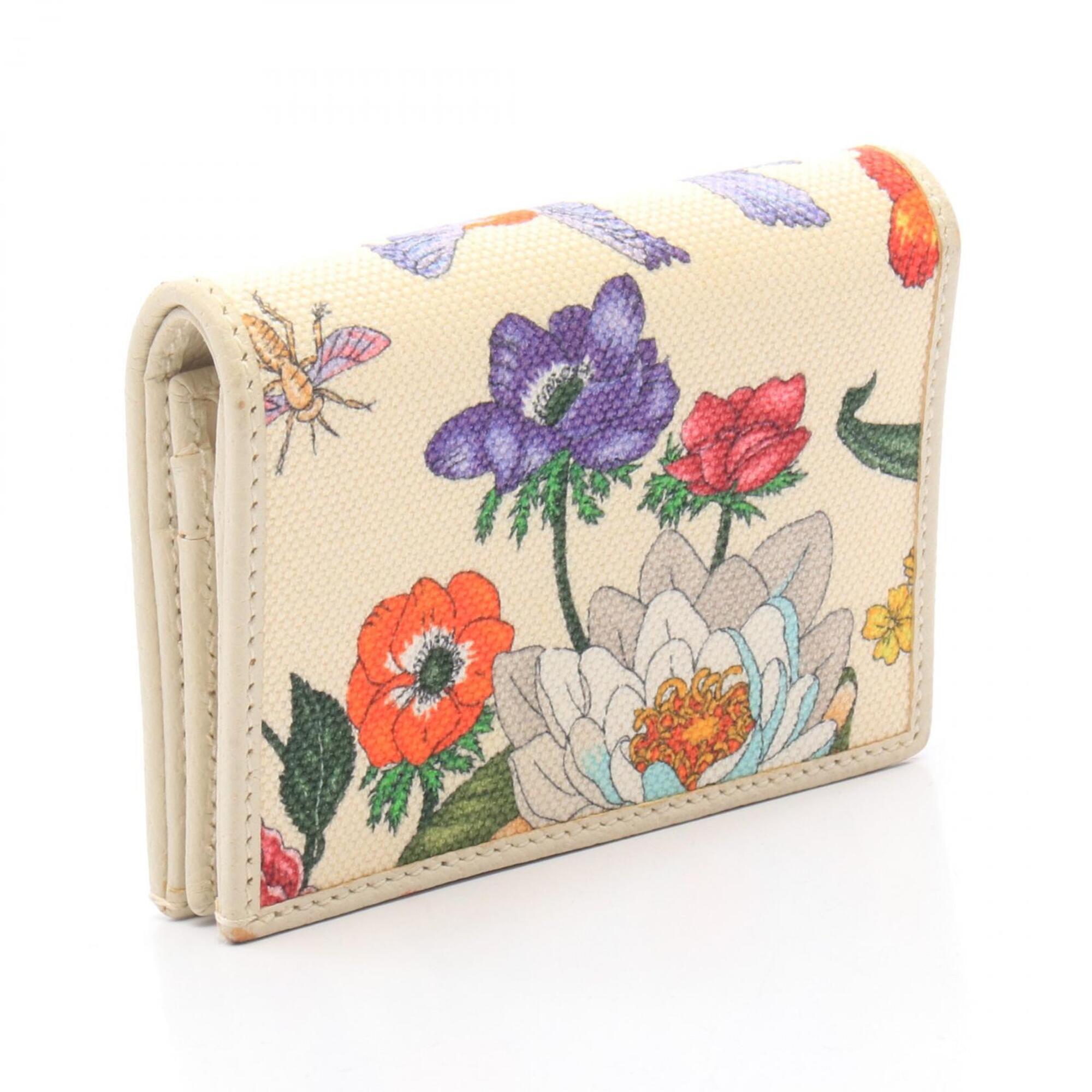 Gucci Ivory Multi-Color Canvas Leather Wallet (Bi-Fold) (Pre-Owned)