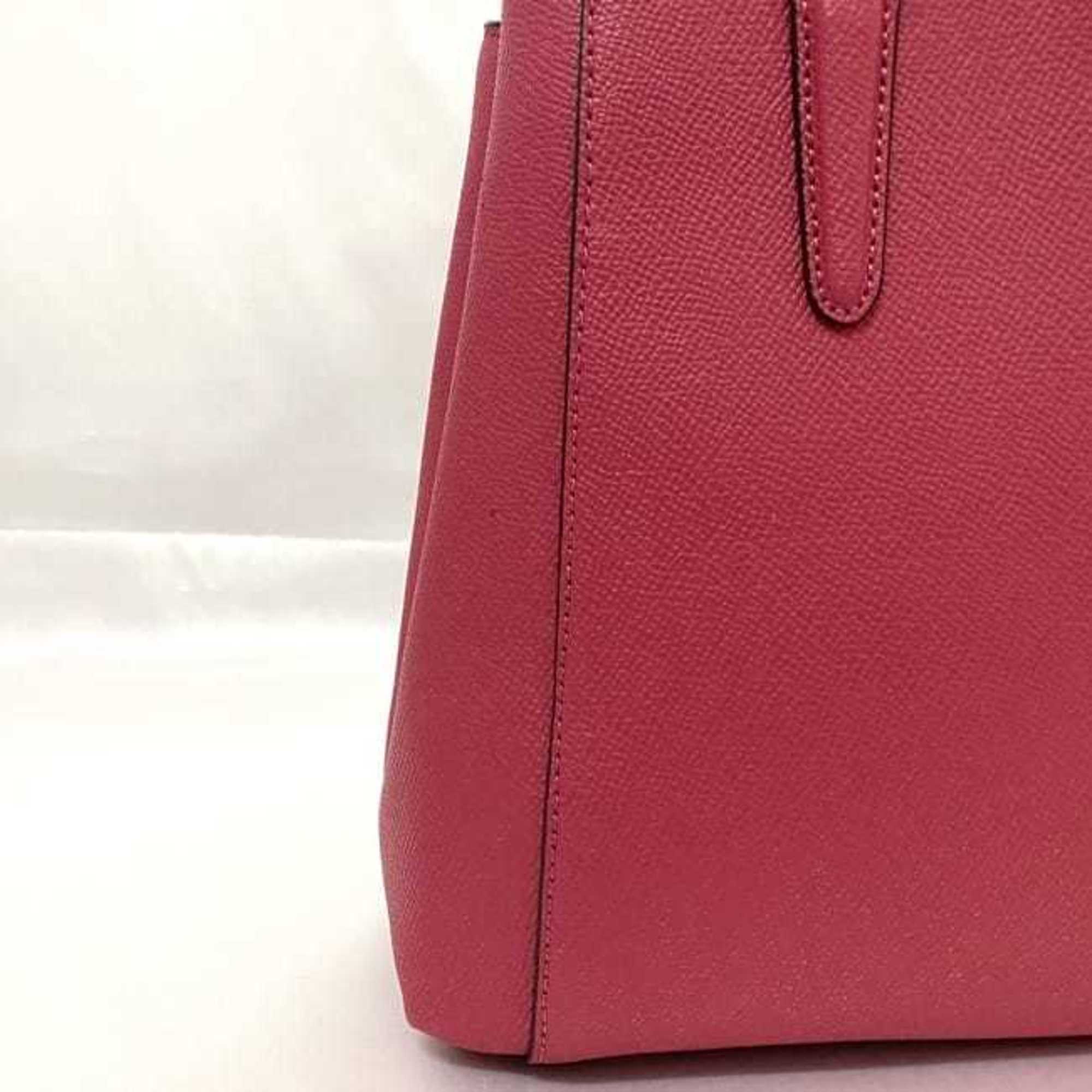 Coach Pink Leather Handbag Tote Bag (Pre-Owned)