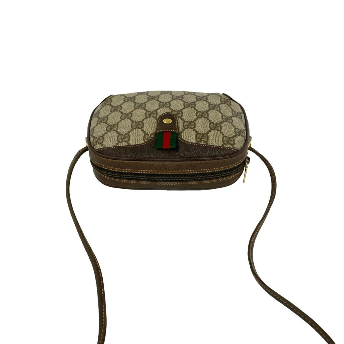 Gucci Brown Green Red Color Leather Pvc Pochette Shoulder Bag (Pre-Owned)