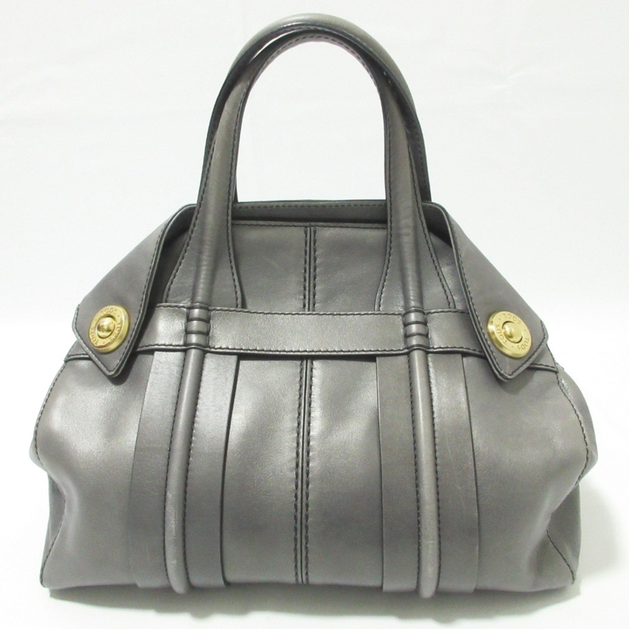 Tod's Gray Leather Handbag (Pre-Owned)