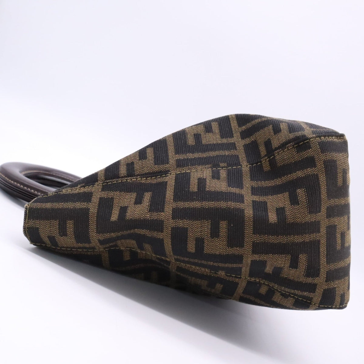Fendi Zucca Brown Canvas Leather Handbag Tote Bag (Pre-Owned)