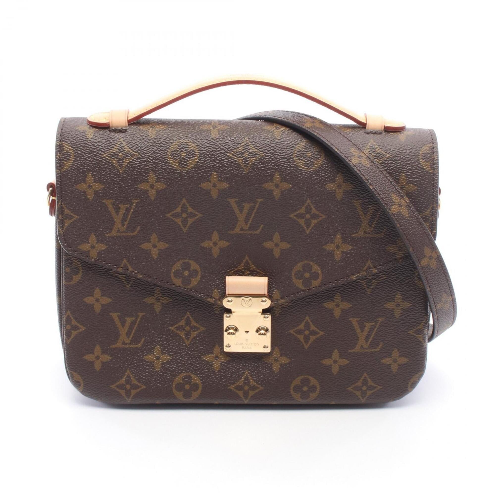 Louis Vuitton Brown Monogram Coated Canvas Leather Handbag Pochette (Pre-Owned)