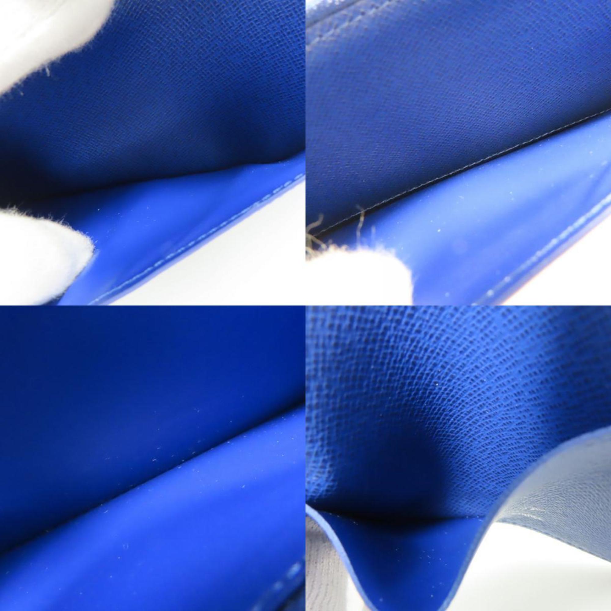 Louis Vuitton Blue Cobalt Taiga Leather Monogram Long Wallet (Bi-Fold) (Pre-Owned)