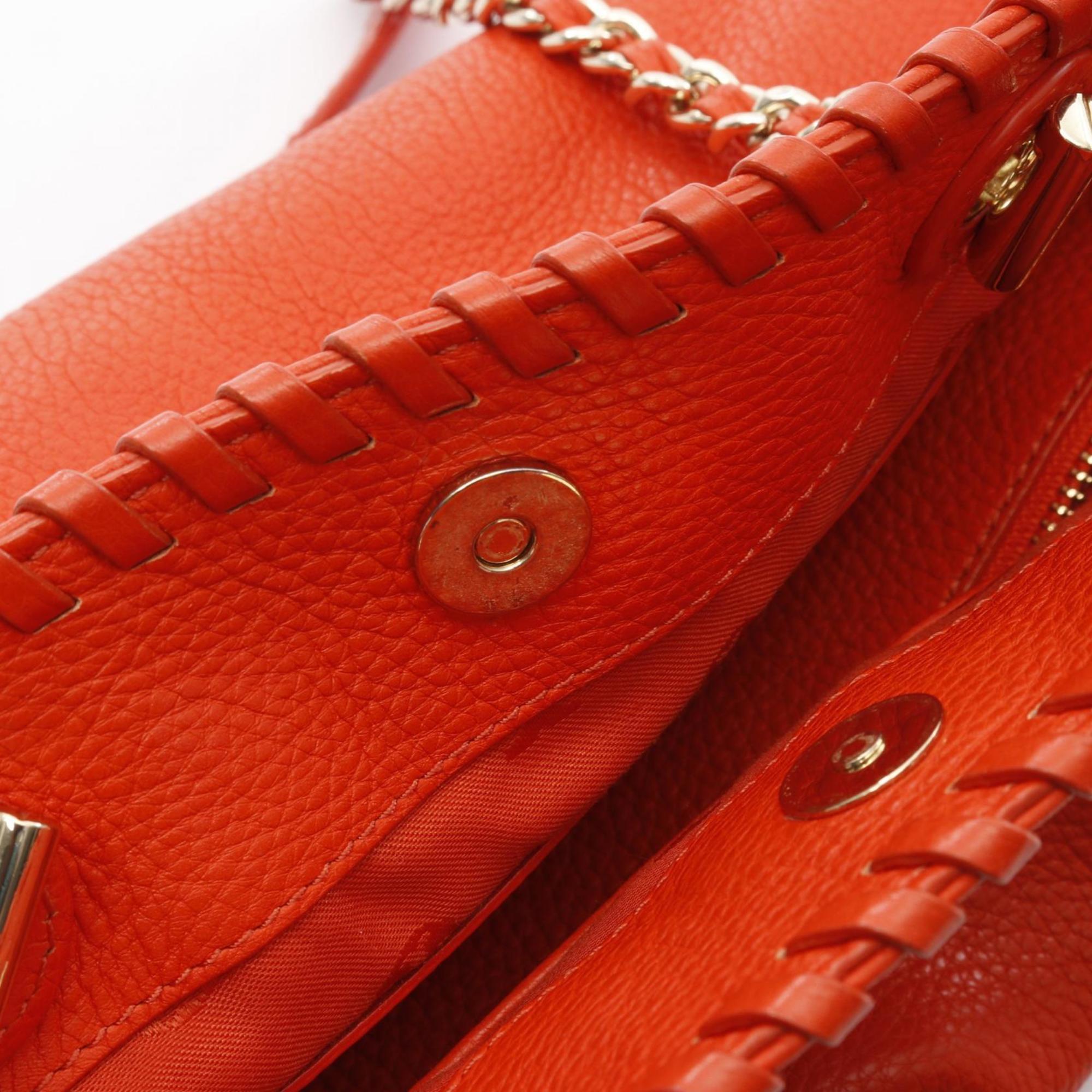 Tory Burch Red Color Leather Tote Bag (Pre-Owned)