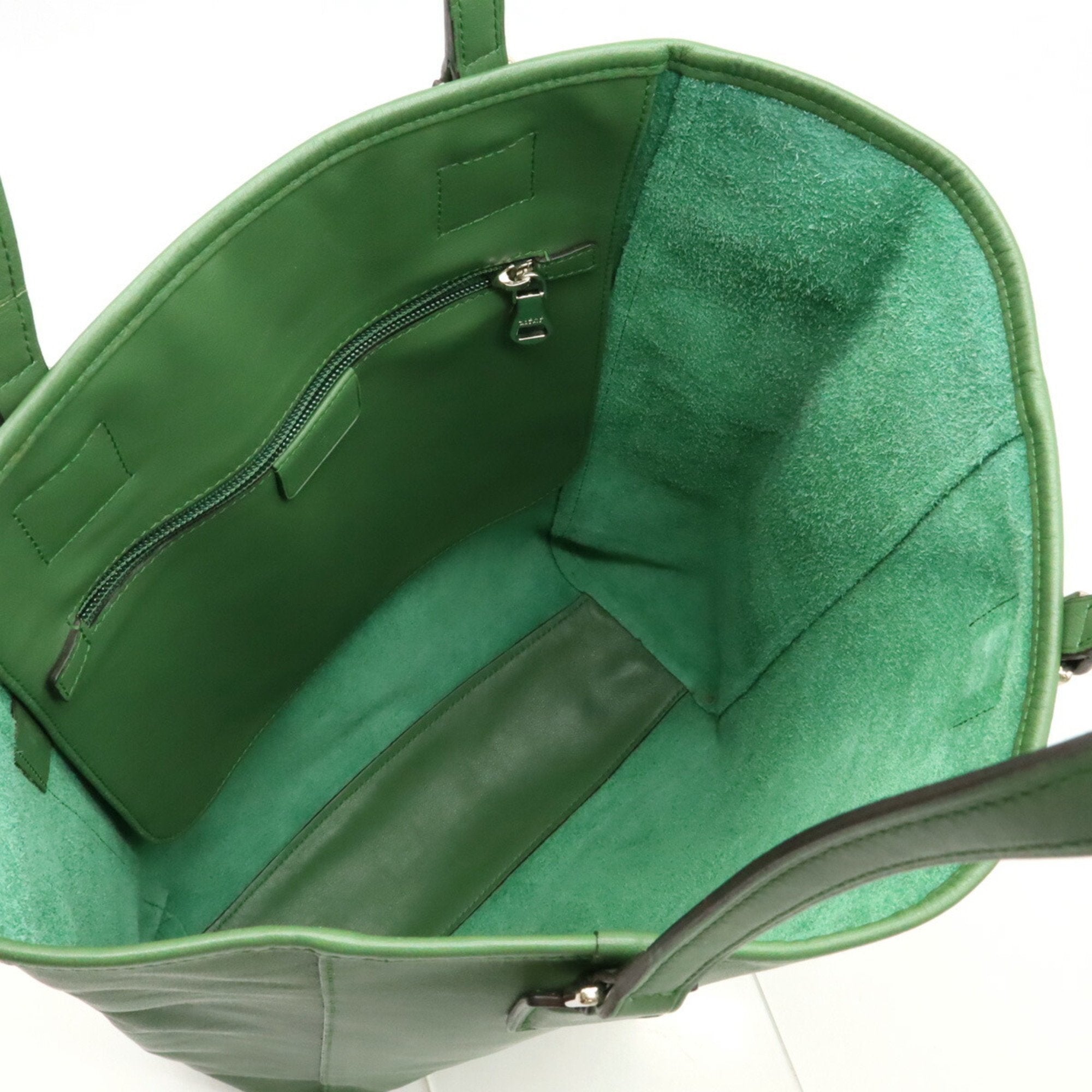 Loewe Green Leather Shoulder Bag Tote Bag (Pre-Owned)