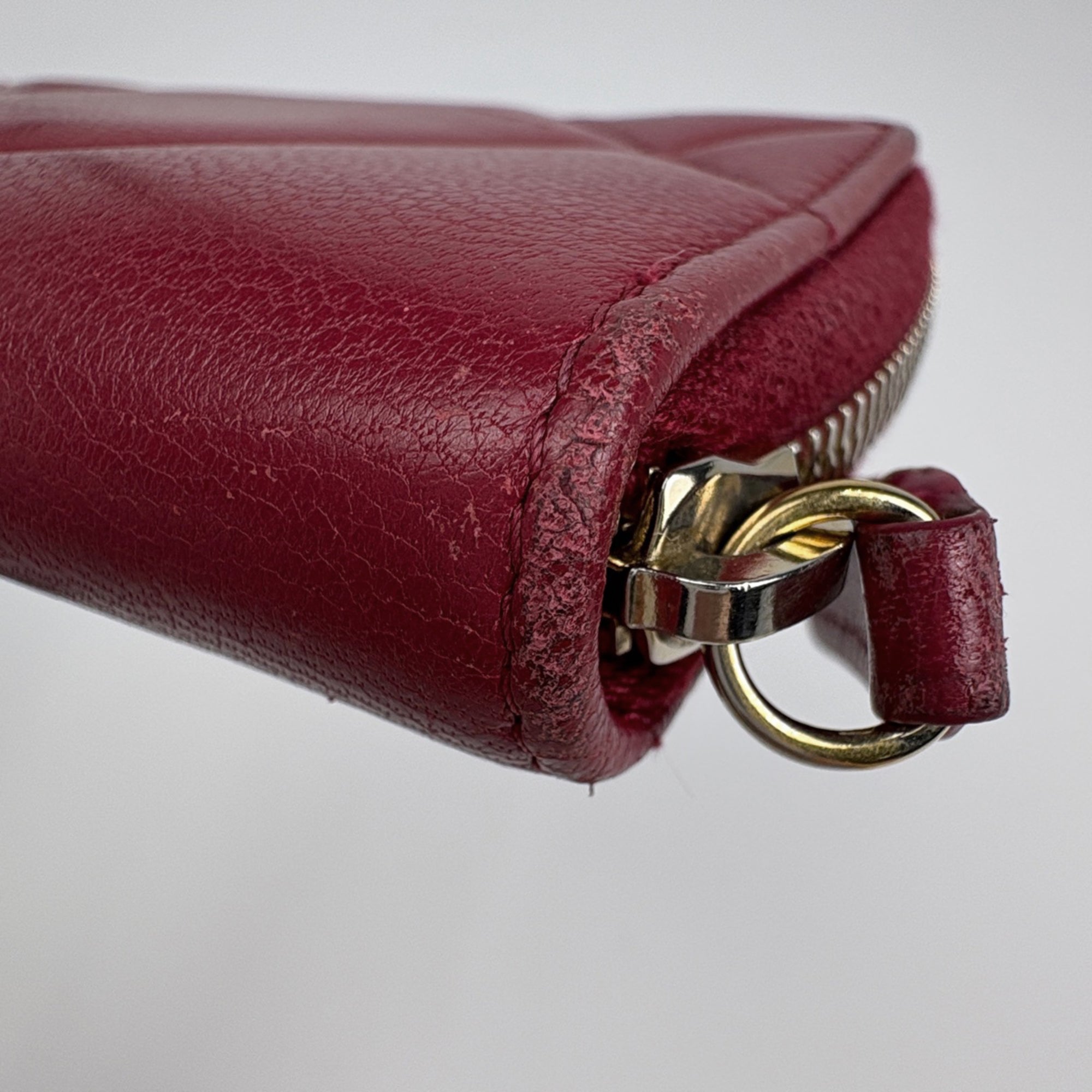Chanel Red Color Leather Coin Purse/Coin Case (Pre-Owned)
