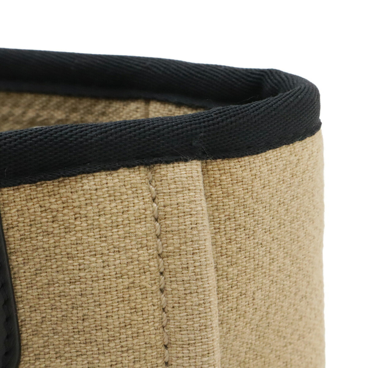 Chanel Beige Black Canvas Shoulder Bag Tote Bag (Pre-Owned)