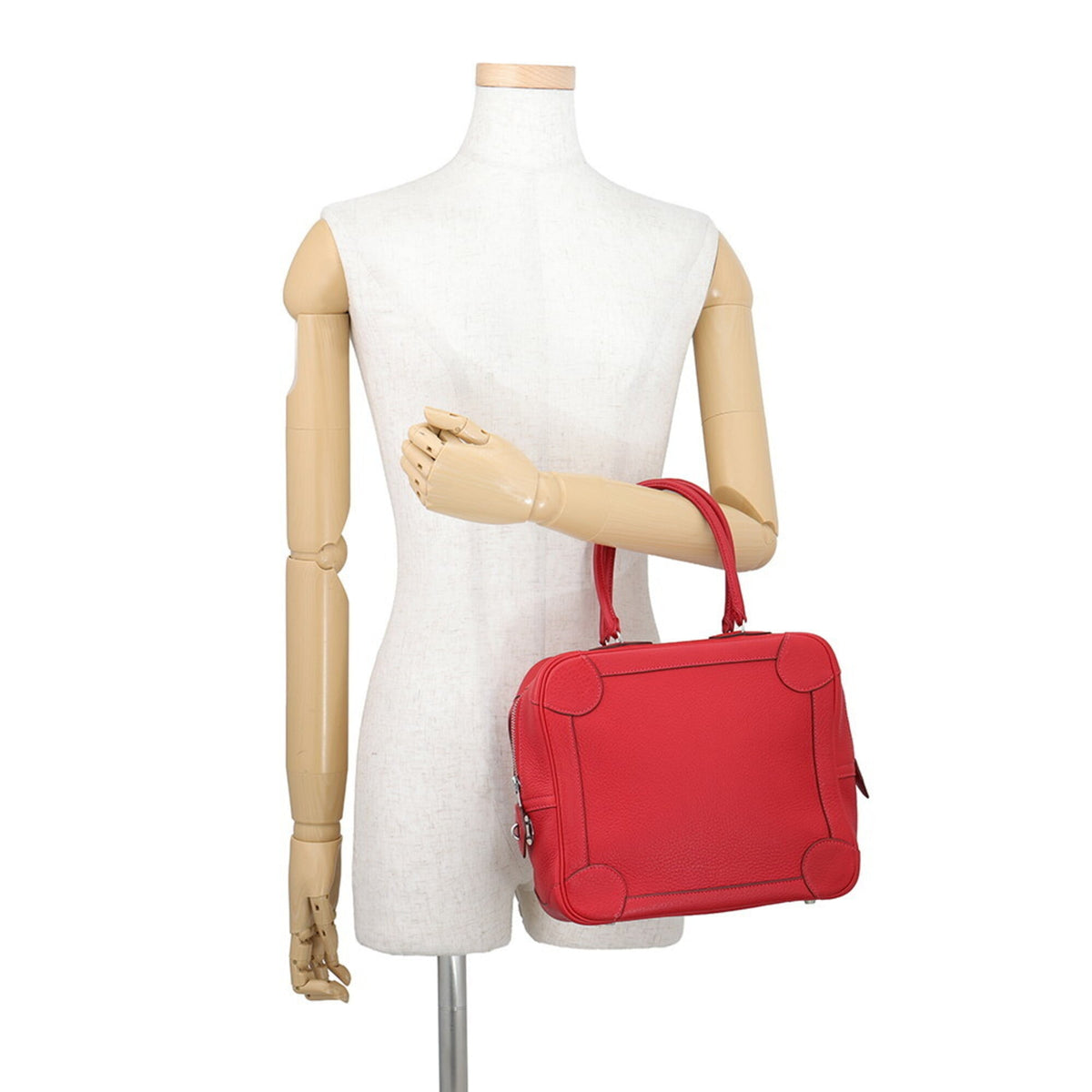 Hermes Vermilion Taurillon Clemence Leather Handbag (Pre-Owned)