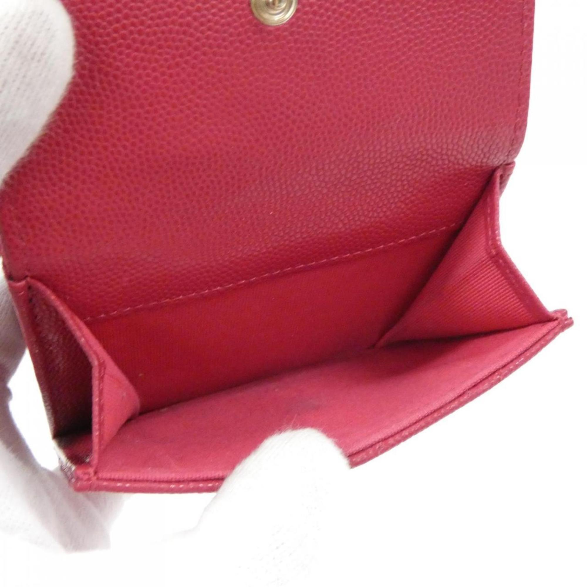 Chanel Pink Grained Calfskin Wallet (Bi-Fold) (Pre-Owned)