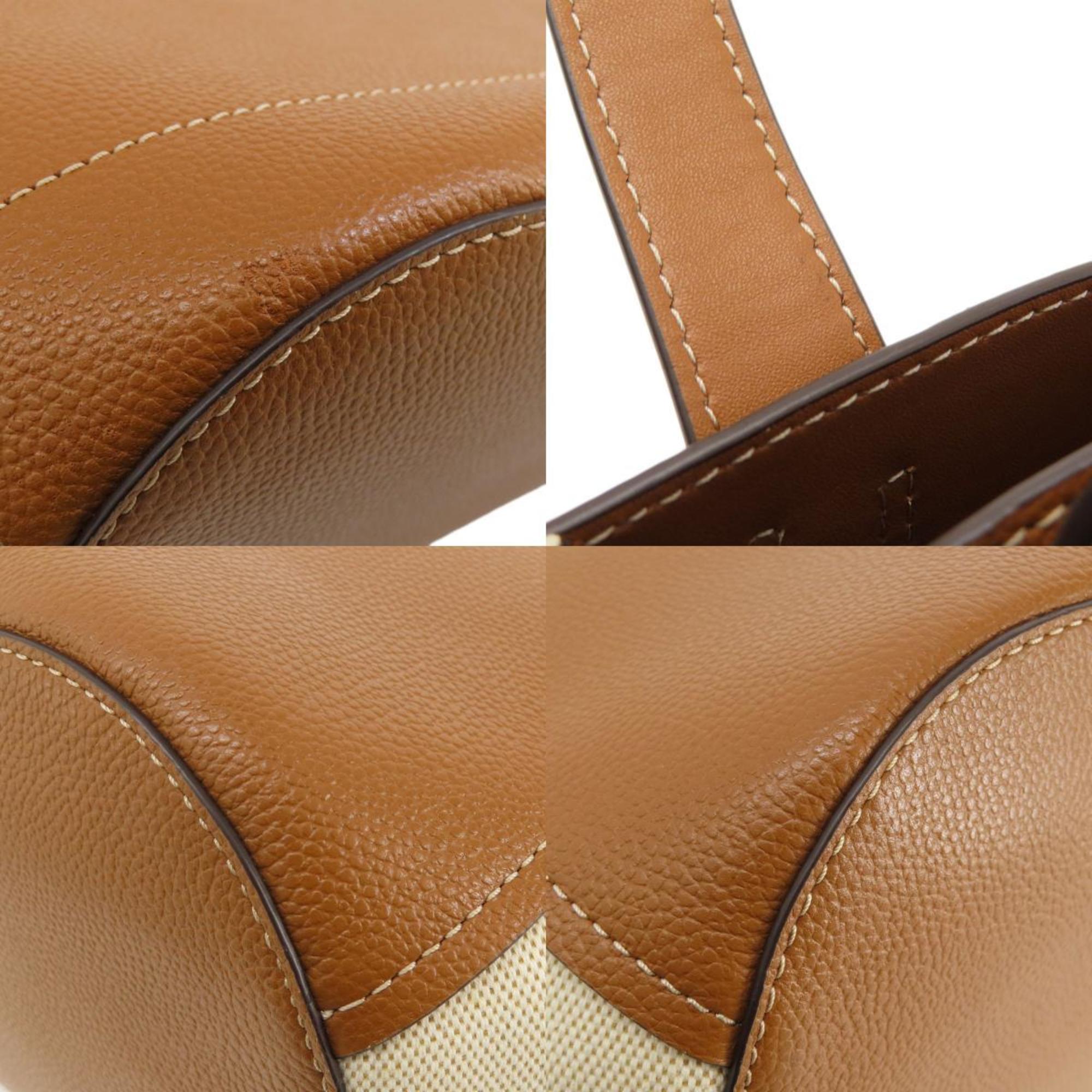 Michael Kors Beige Brown Leather Tote Bag (Pre-Owned)