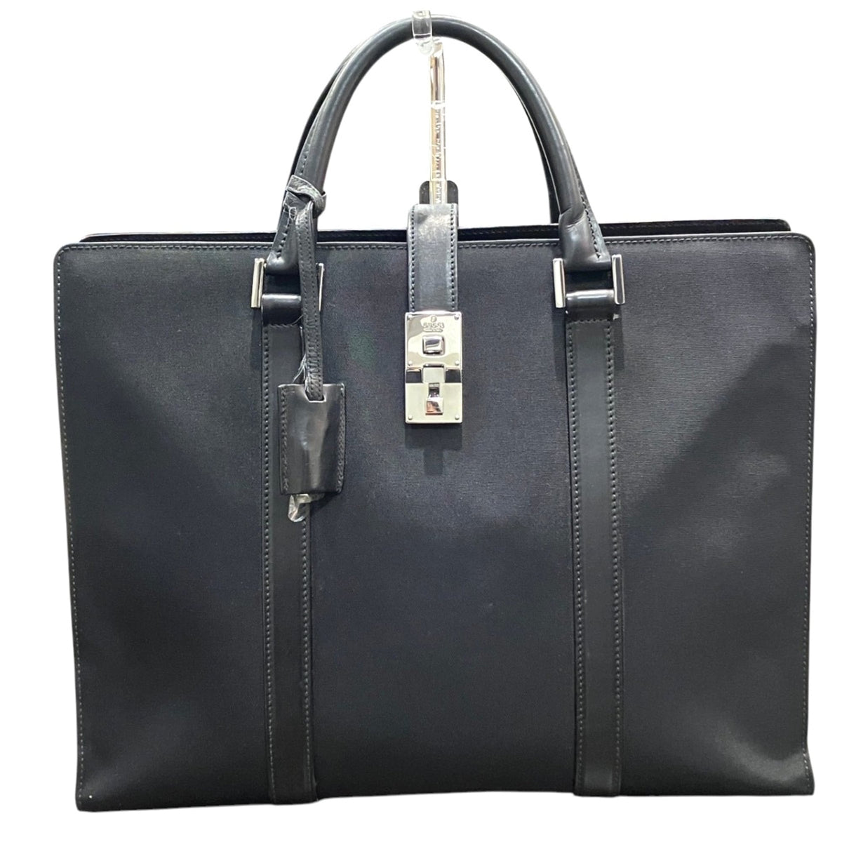 Gucci Black Canvas Briefcase Handbag (Pre-Owned)