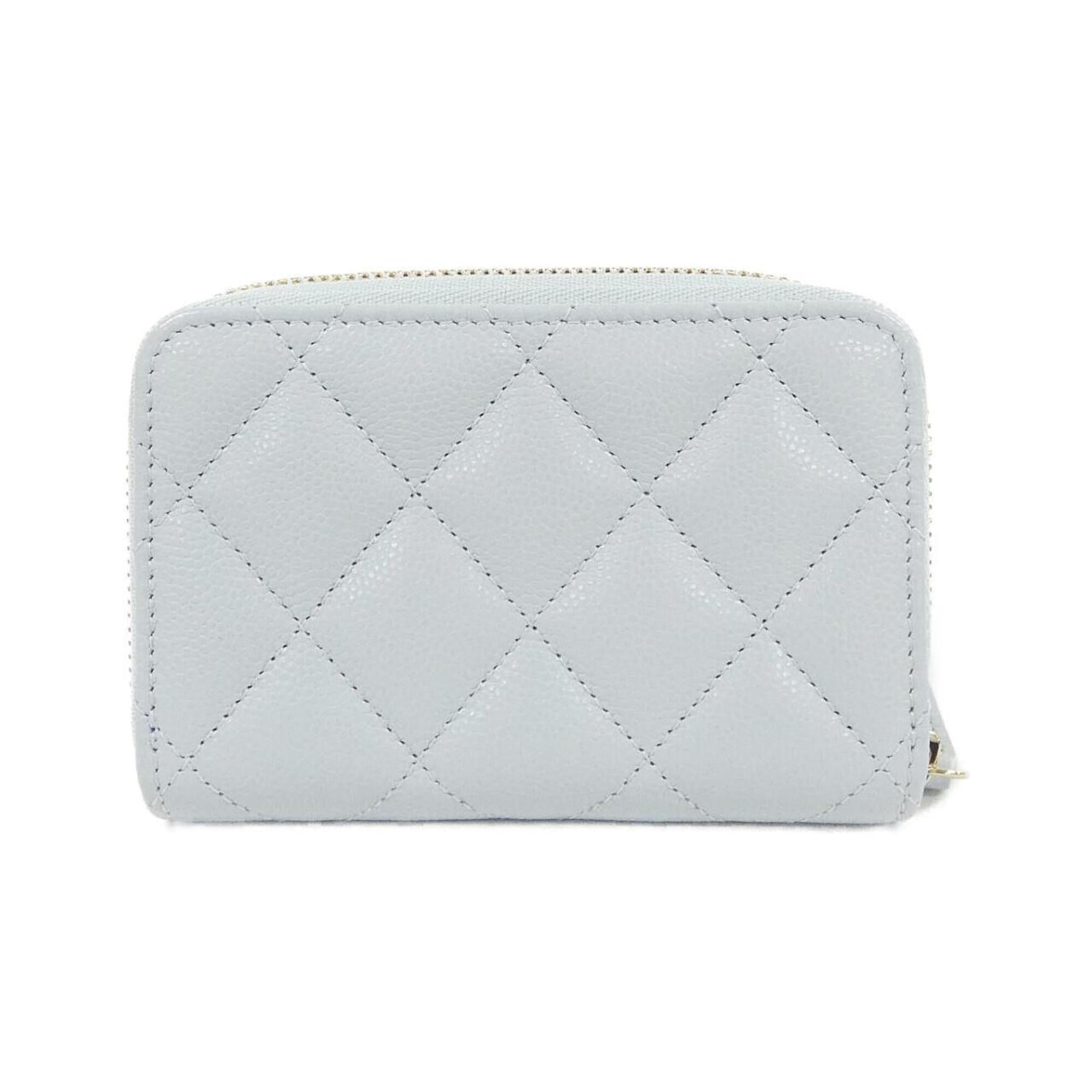 Chanel Light Blue Grained Calfskin Coin Purse/Coin Case (Pre-Owned)