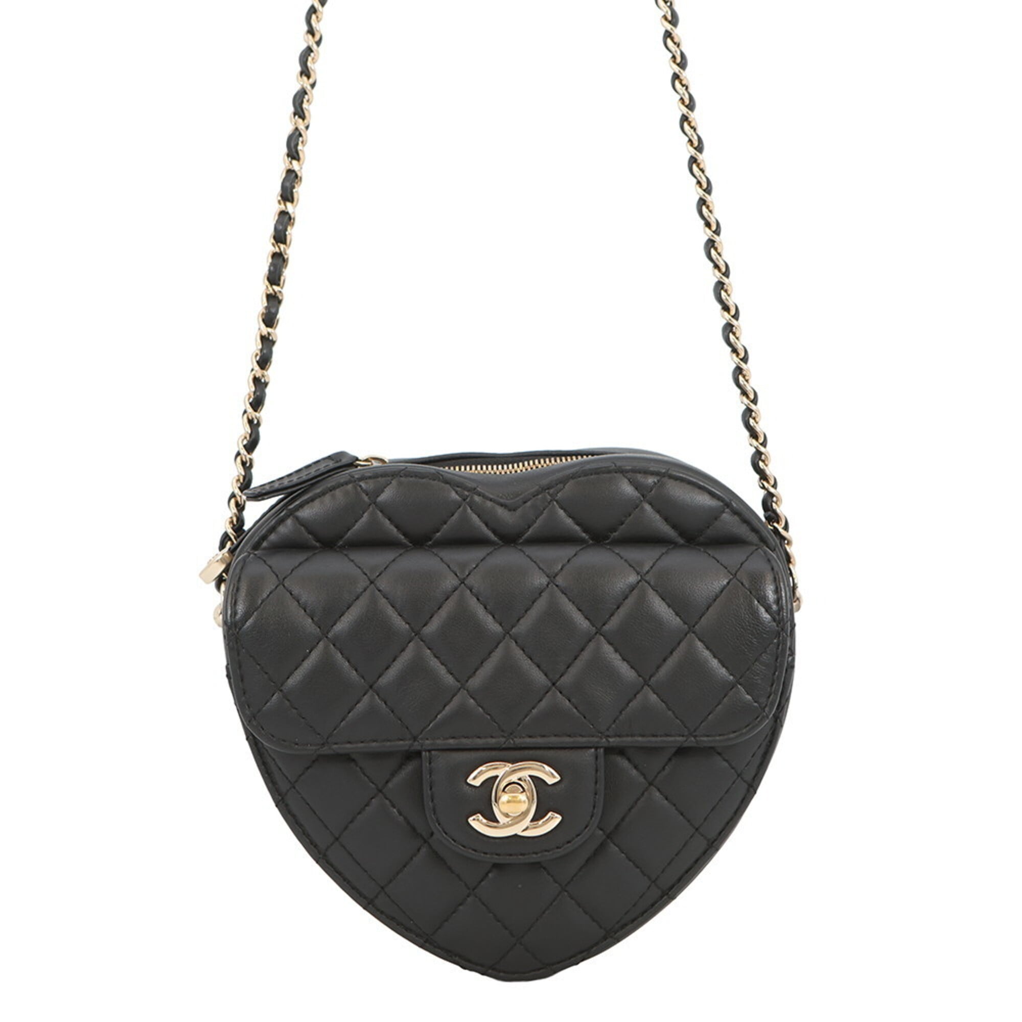 Chanel Black Leather Handbag Shoulder Bag (Pre-Owned)