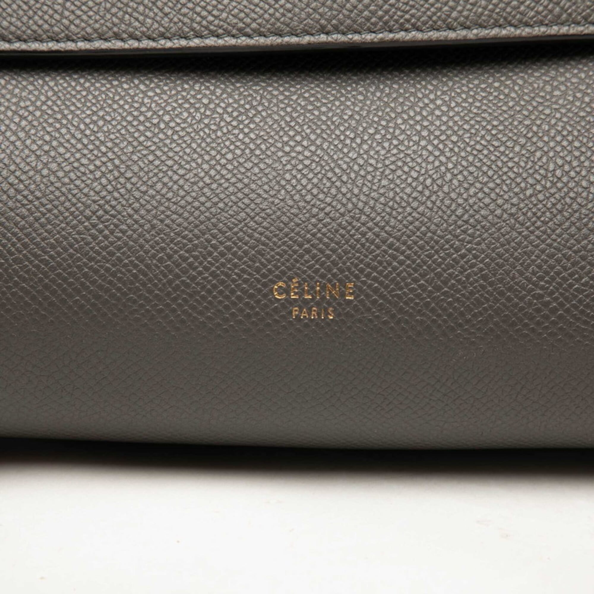 Celine Gray Leather Handbag Shoulder Bag (Pre-Owned)