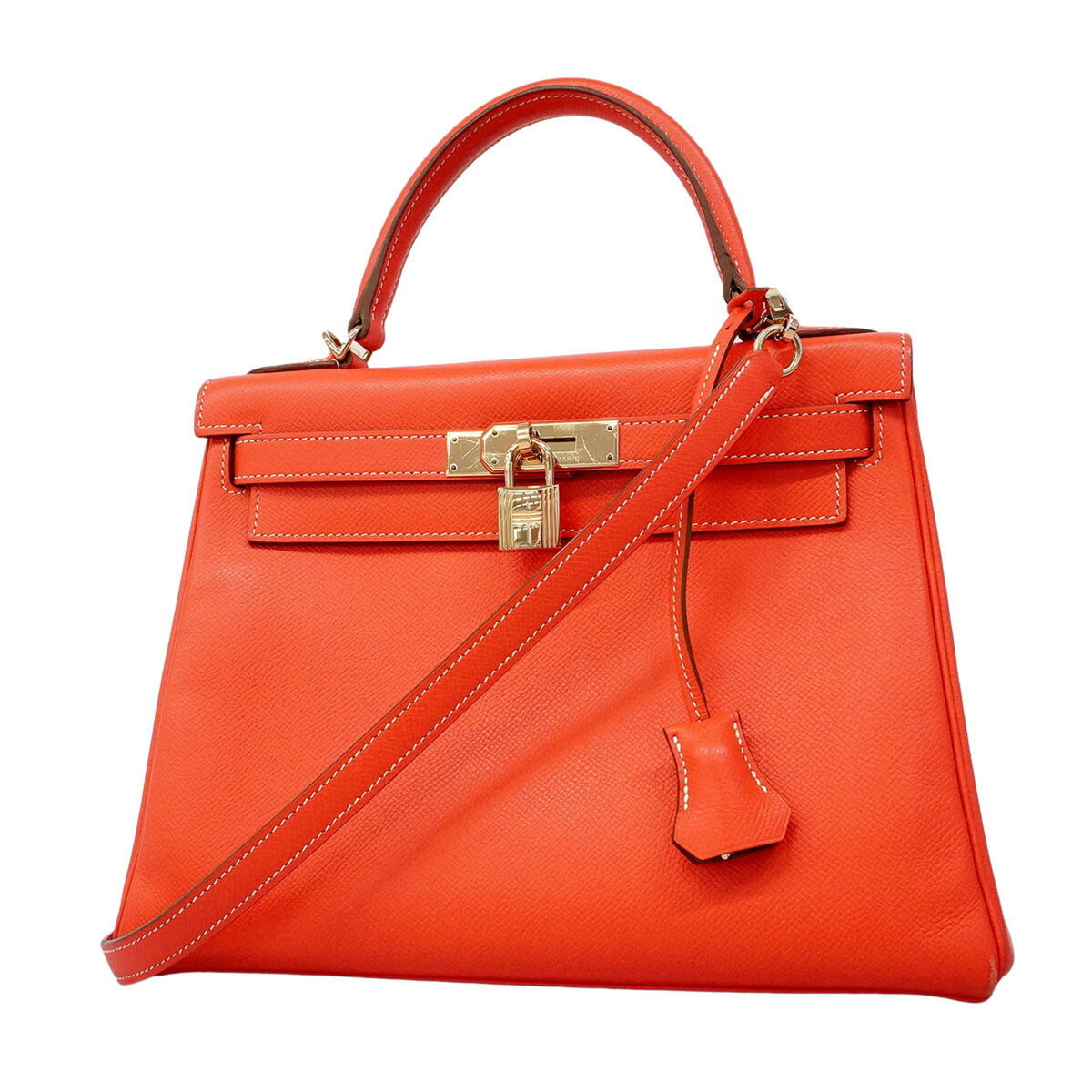Hermes Gold Rose Jaipur Leather Handbag (Pre-Owned)