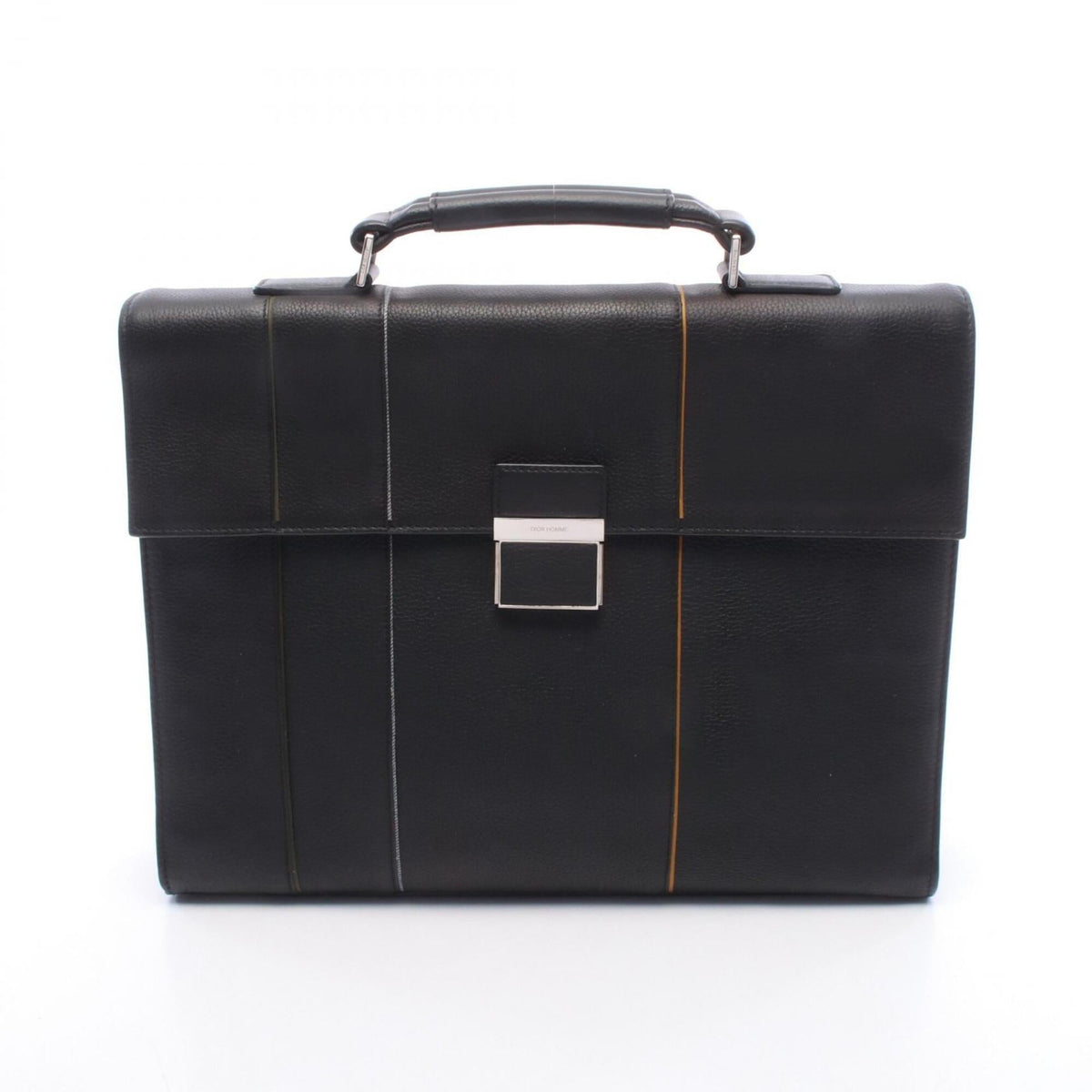 Christian Dior Black Leather Briefcase Handbag (Pre-Owned)