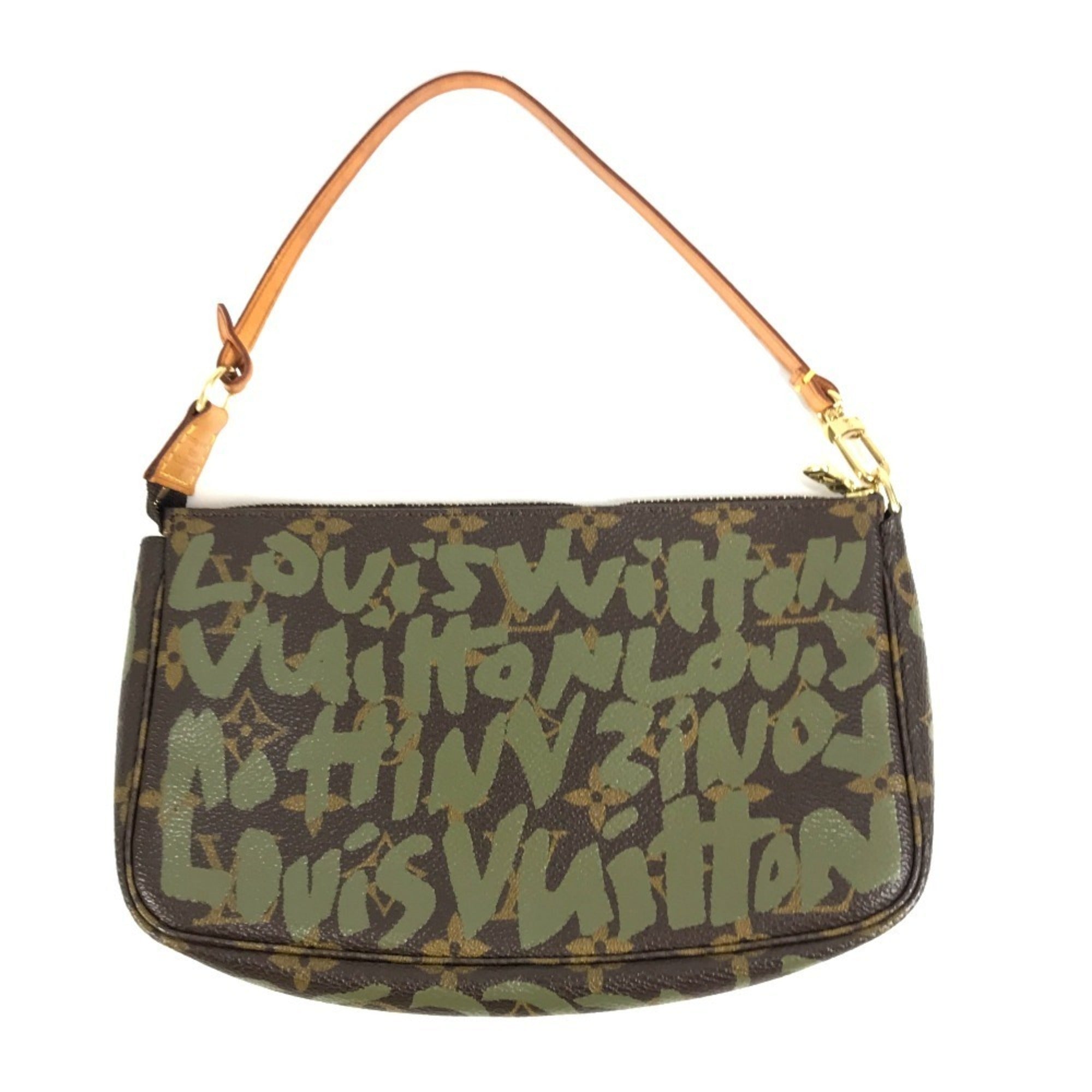 Louis Vuitton Brown Khaki Monogram Graffiti Handbag Pochette Pouch Shoulder Bag (Pre-Owned)