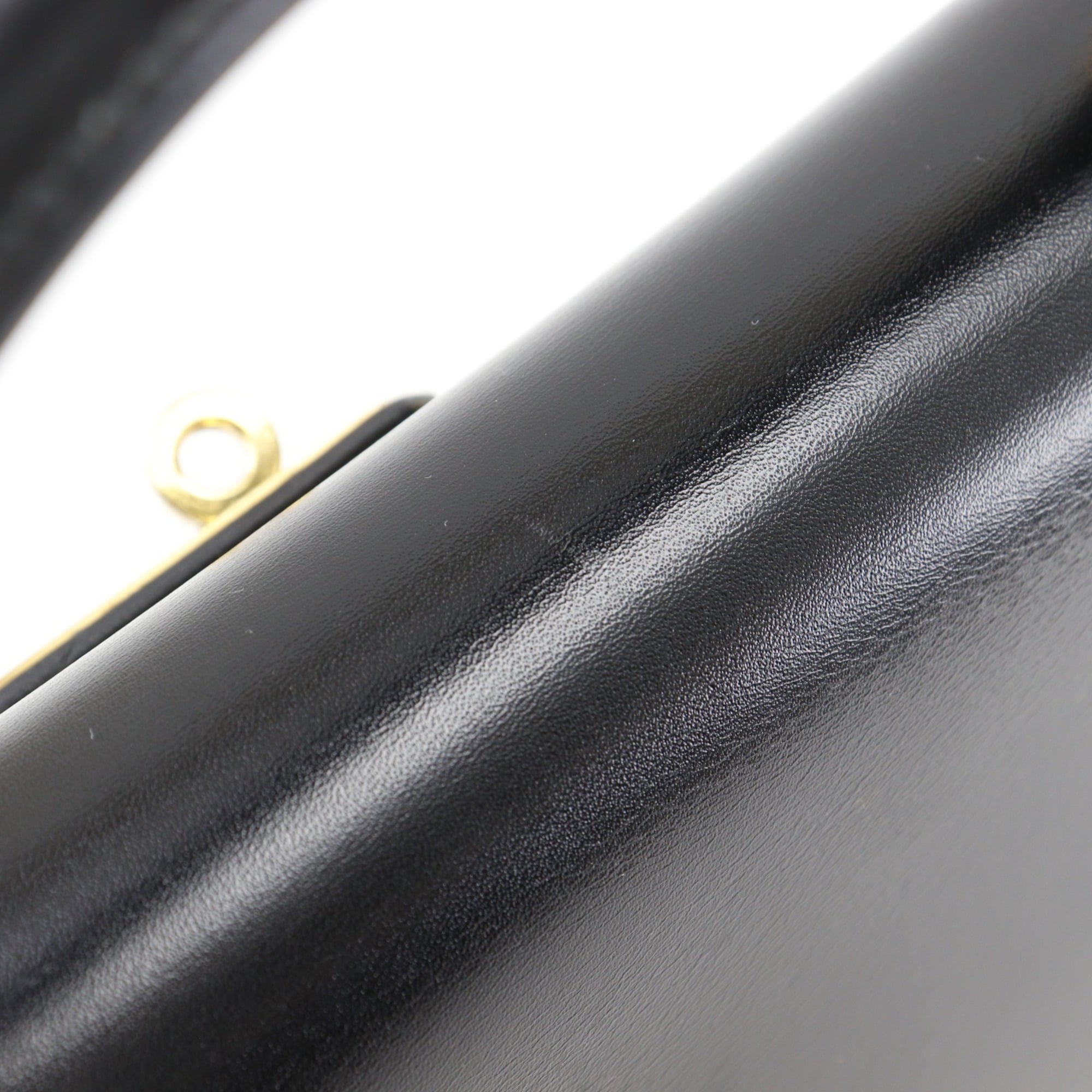 Hermes Kelly Black Box Calf Leather Handbag (Pre-Owned)