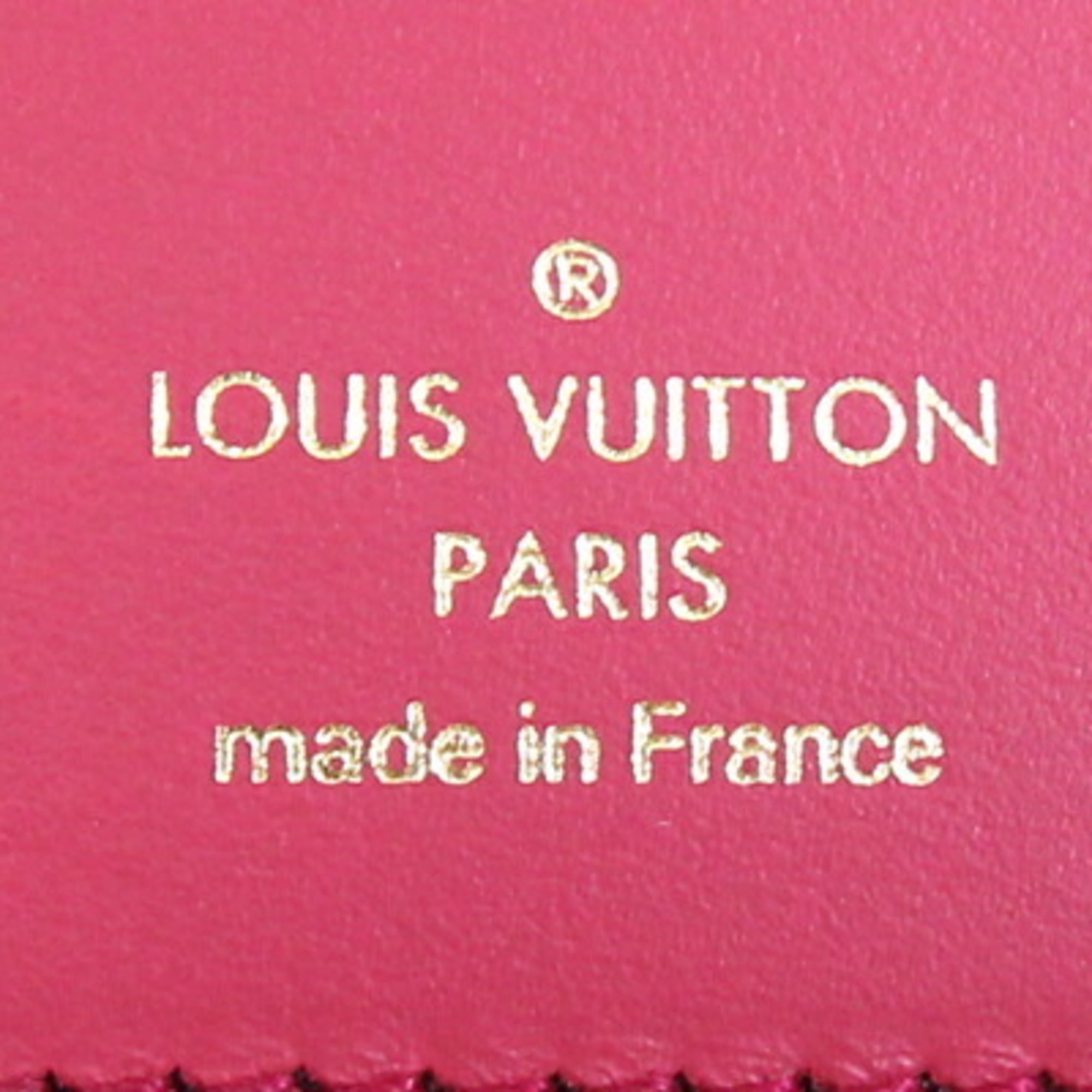 Louis Vuitton Bicolor Hot Pink Noir Leather Wallet (Tri-Fold) (Pre-Owned)