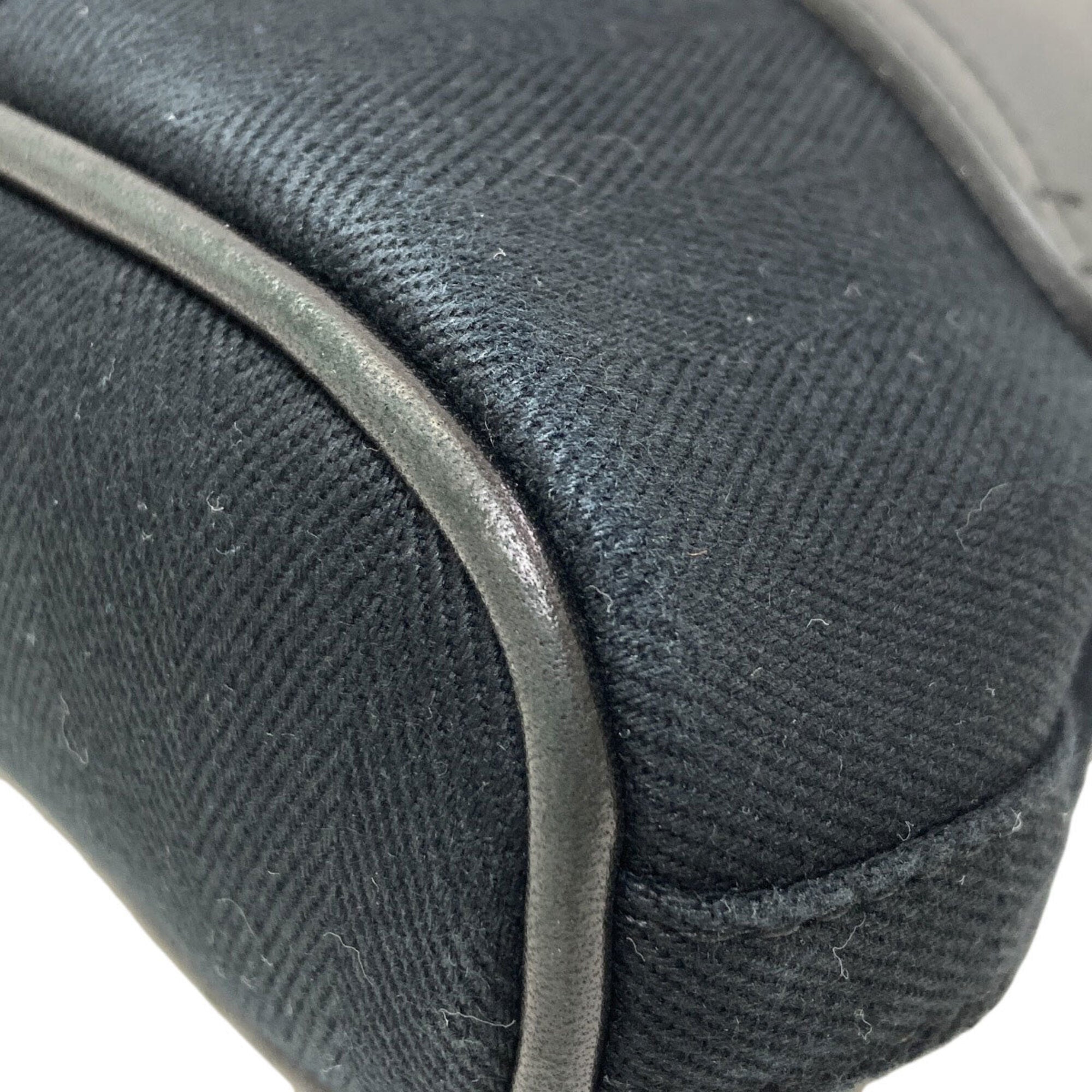 Hermes Black Toile Chevron Handbag (Pre-Owned)